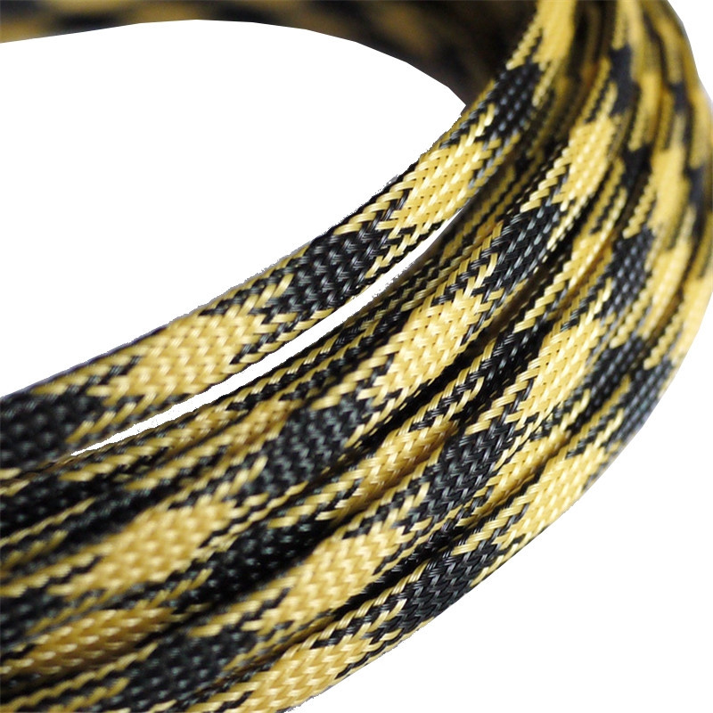 Oplot poliestrowy 4mm/8mm długość 10m czarno-zółty