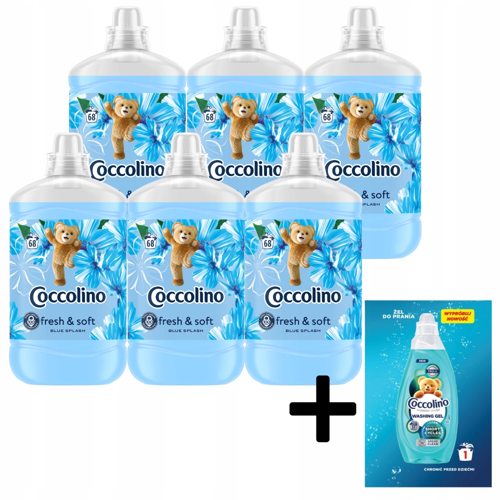 Coccolino Fresh&Soft Płyn do płukania Blue Splash 6x1,7L (408 prań)
