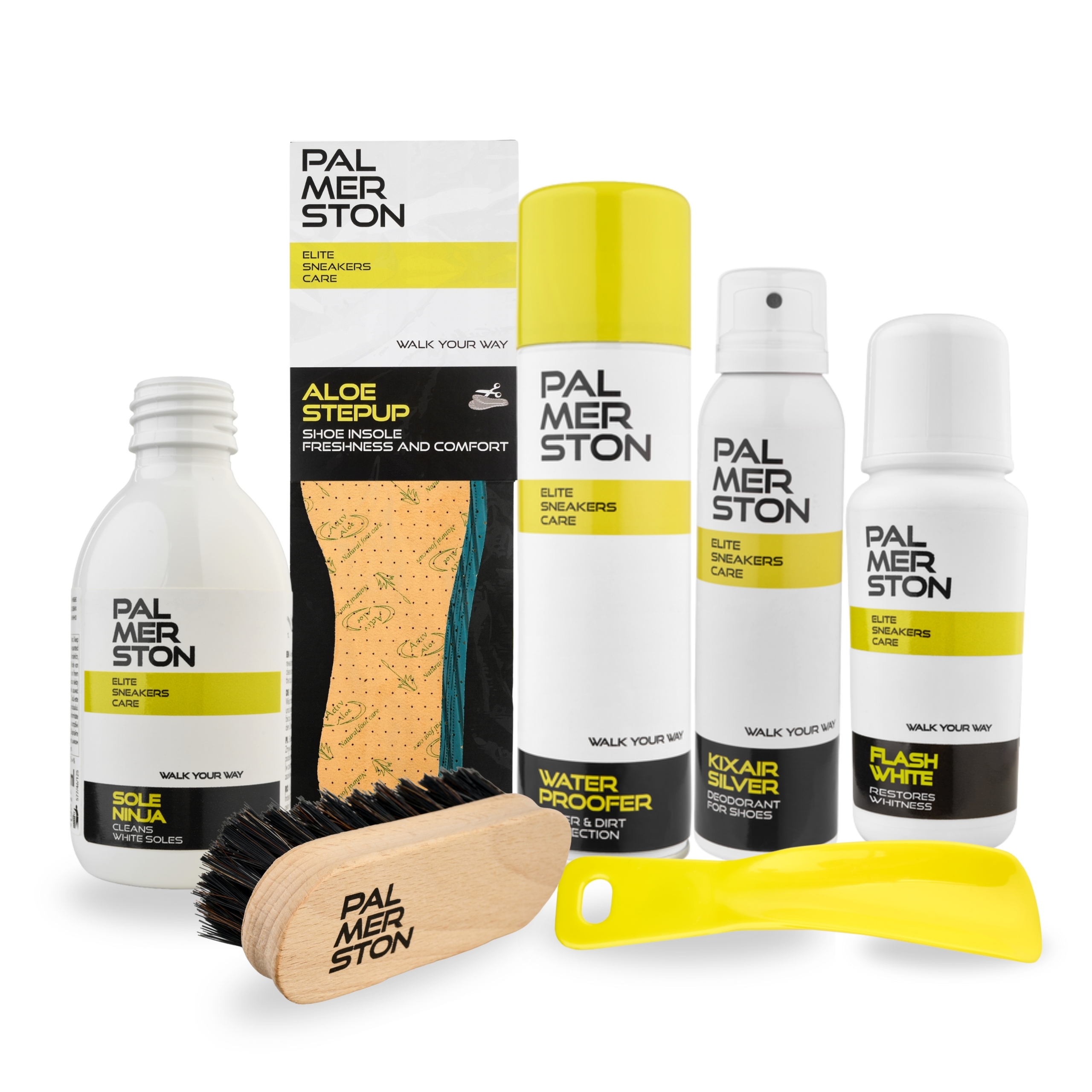 Sada 7v1 pro péči o boty s vložkami a bílou pastou Palmerston
