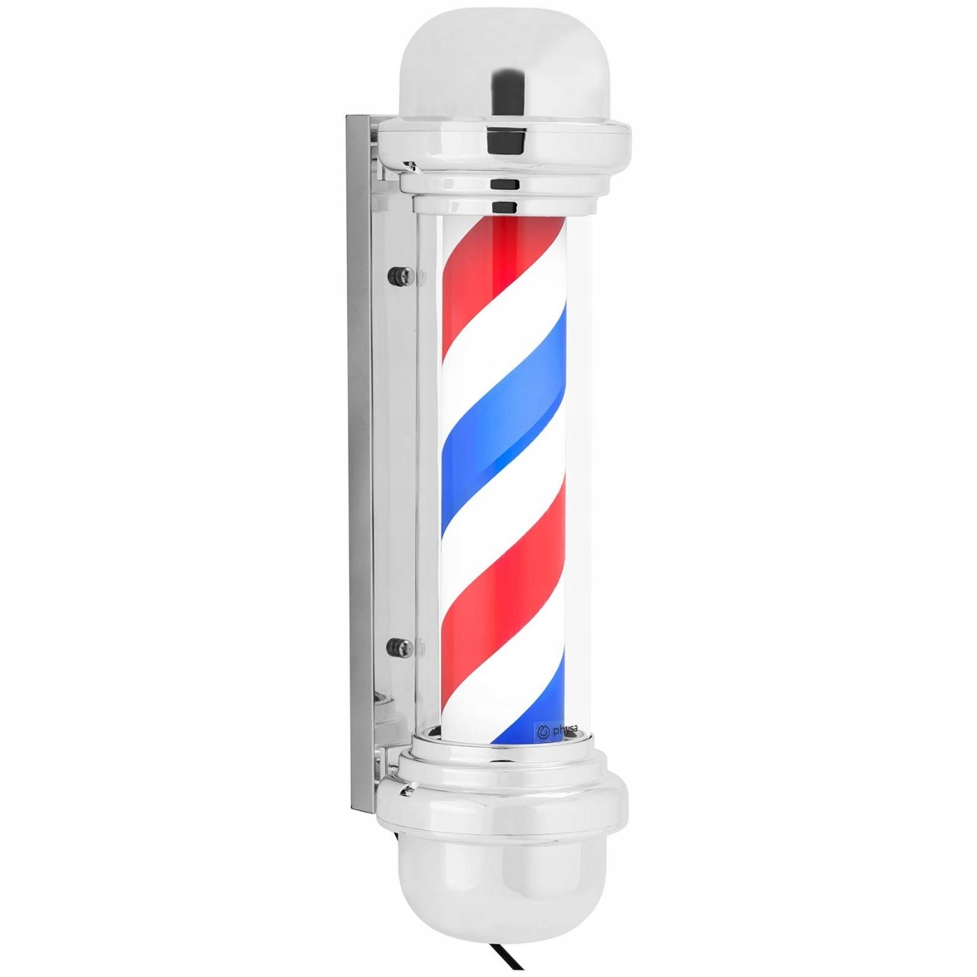SŁUPEK BARBERSKI OBROTOWY BARBER POLE LAMPA LED