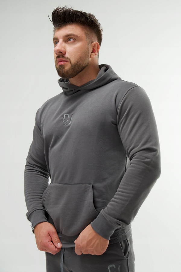 Pánská mikina s kapucí Cj Wear grafit bavlna výšivka velikost M Pro Páry