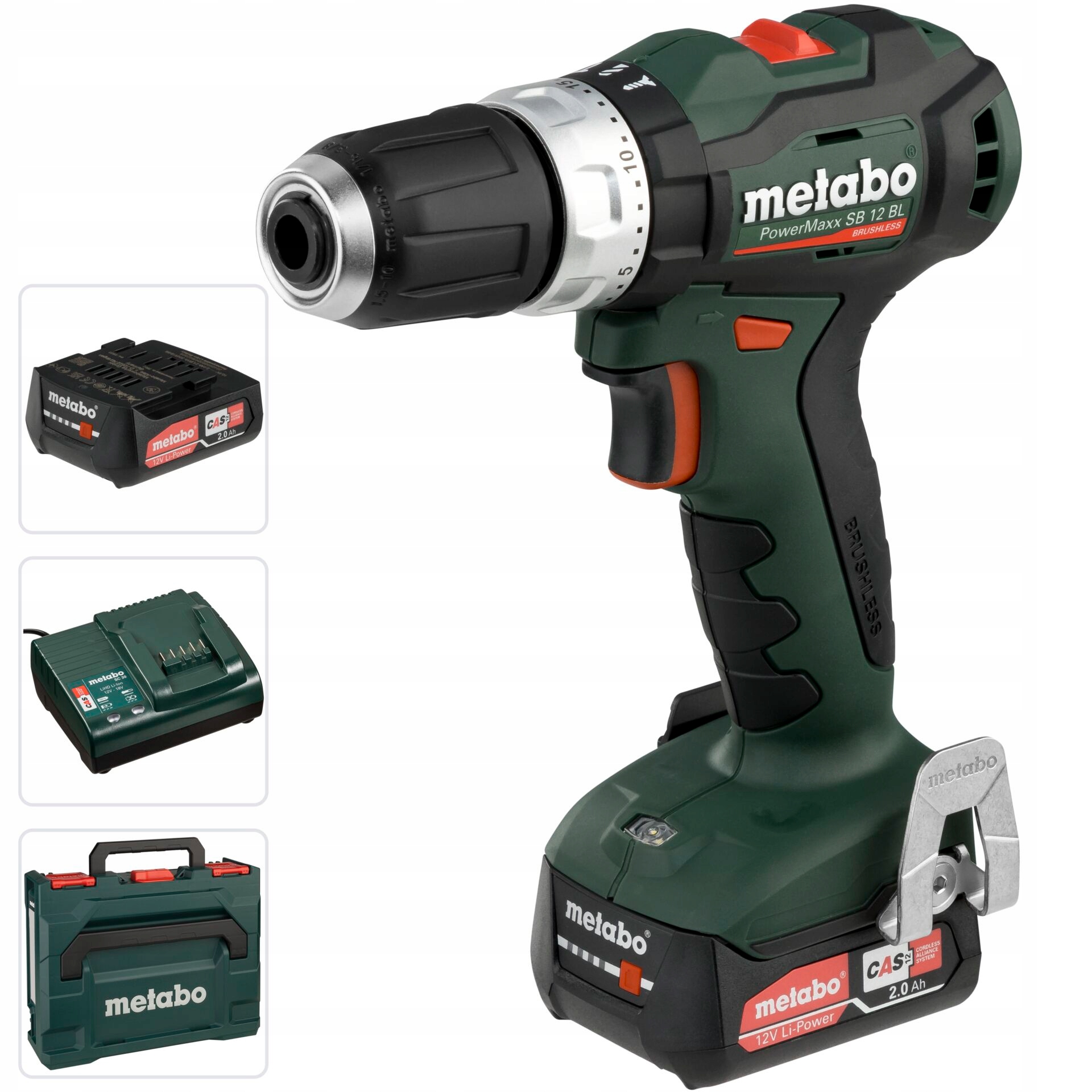 Metabo BS12BL Wiertarko-wkrętarka Powermaxx 12V 601044500 Zestaw 1x2Ah