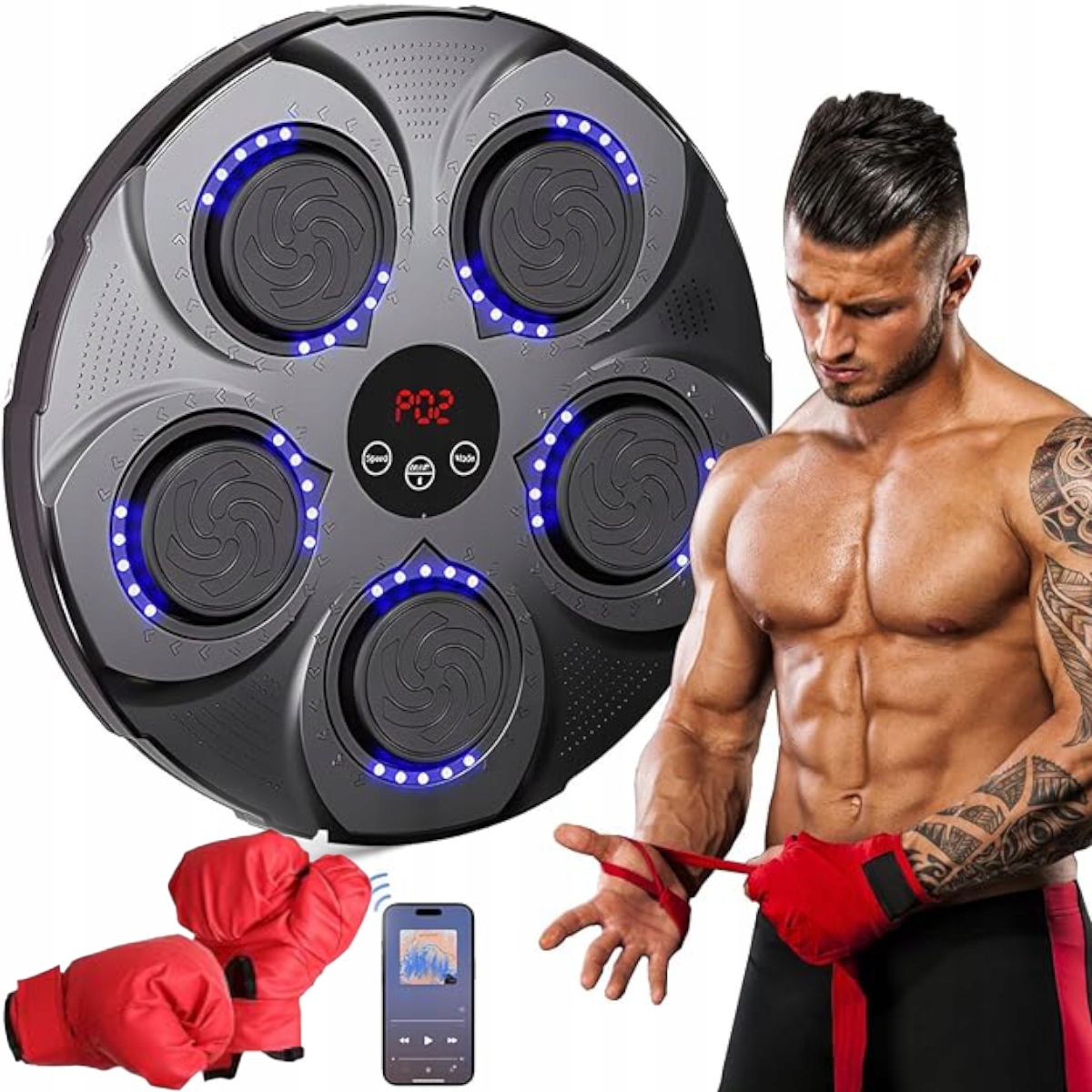 Tréninková boxovací deska music boxing machine bluetooth rukavice