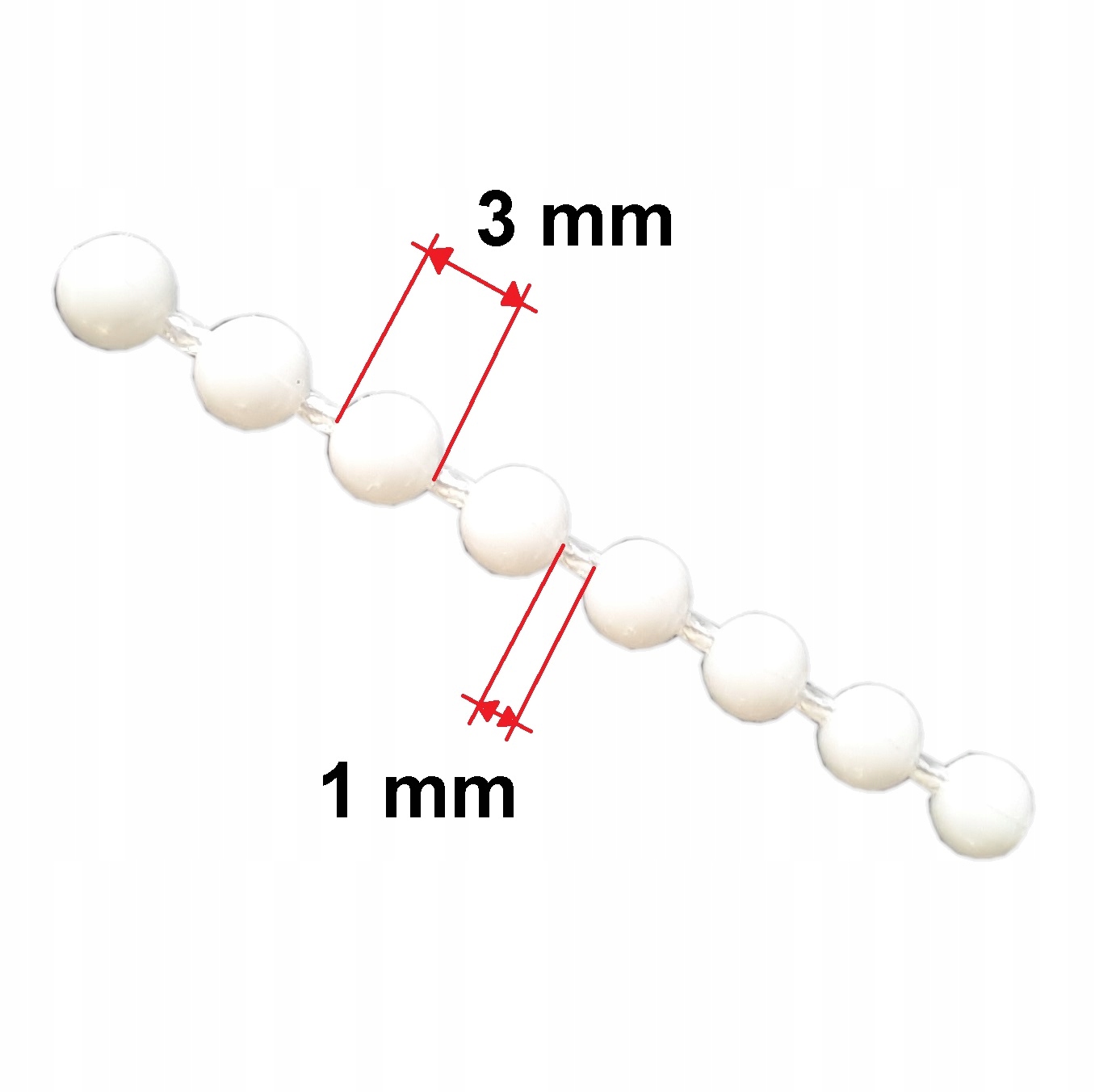 ZŁĄCZKA ŁAŃCUSZKA DO ROLET ŁĄCZNIK ŁAŃCUSZKA KORALIK 3mm BIAŁY 4szt Marka Besta