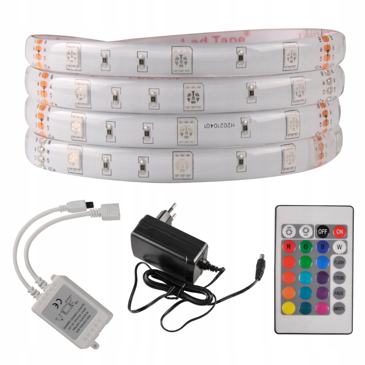 Sada Led pásků Rgb 12V 5 m s dálkovým ovládáním a napájecím zdrojem do koupelny Polux