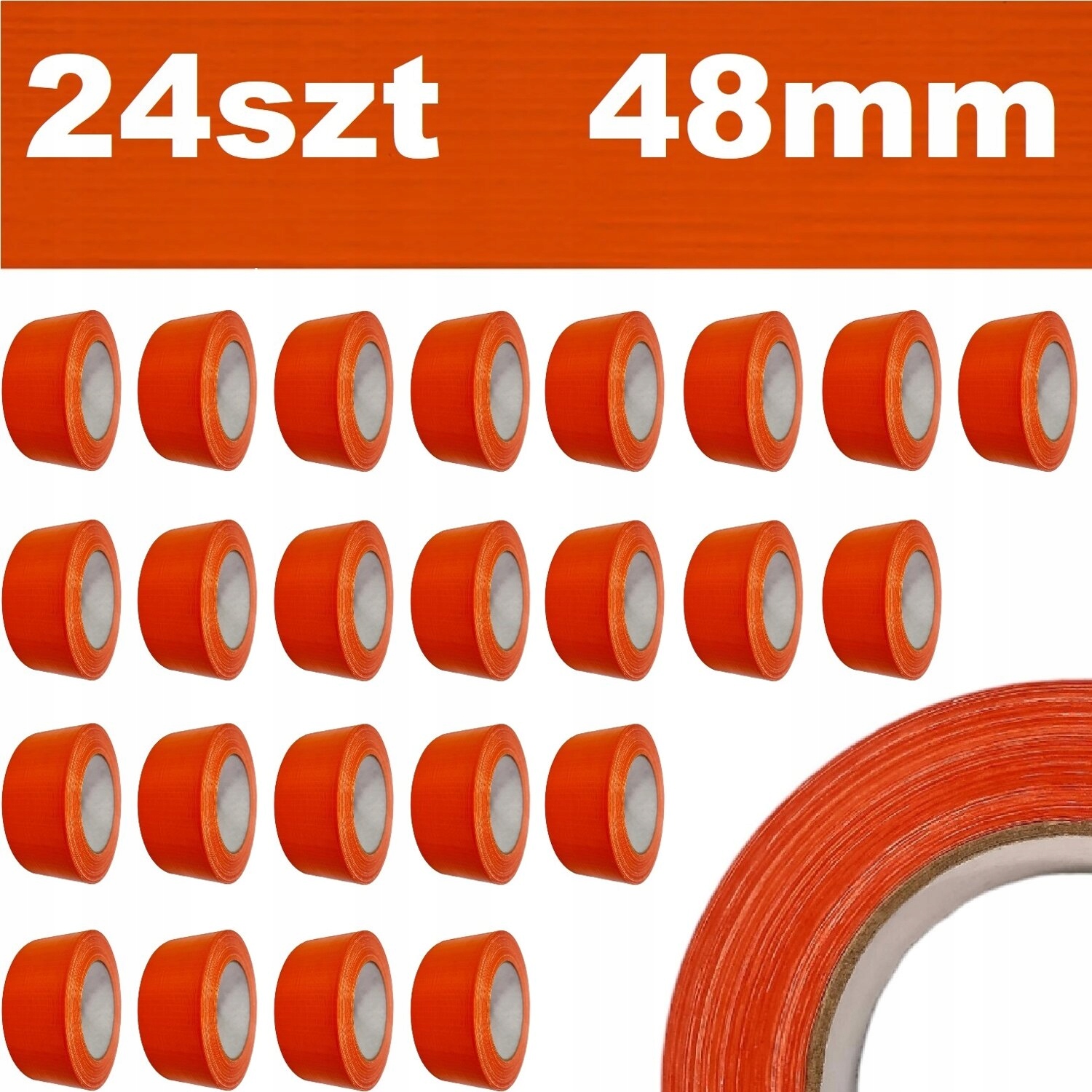 24szt TAŚMA ELEWACYJNA TYNKARSKA MOCNA BUDOWLANA POMARAŃCZOWA 48mm x 50