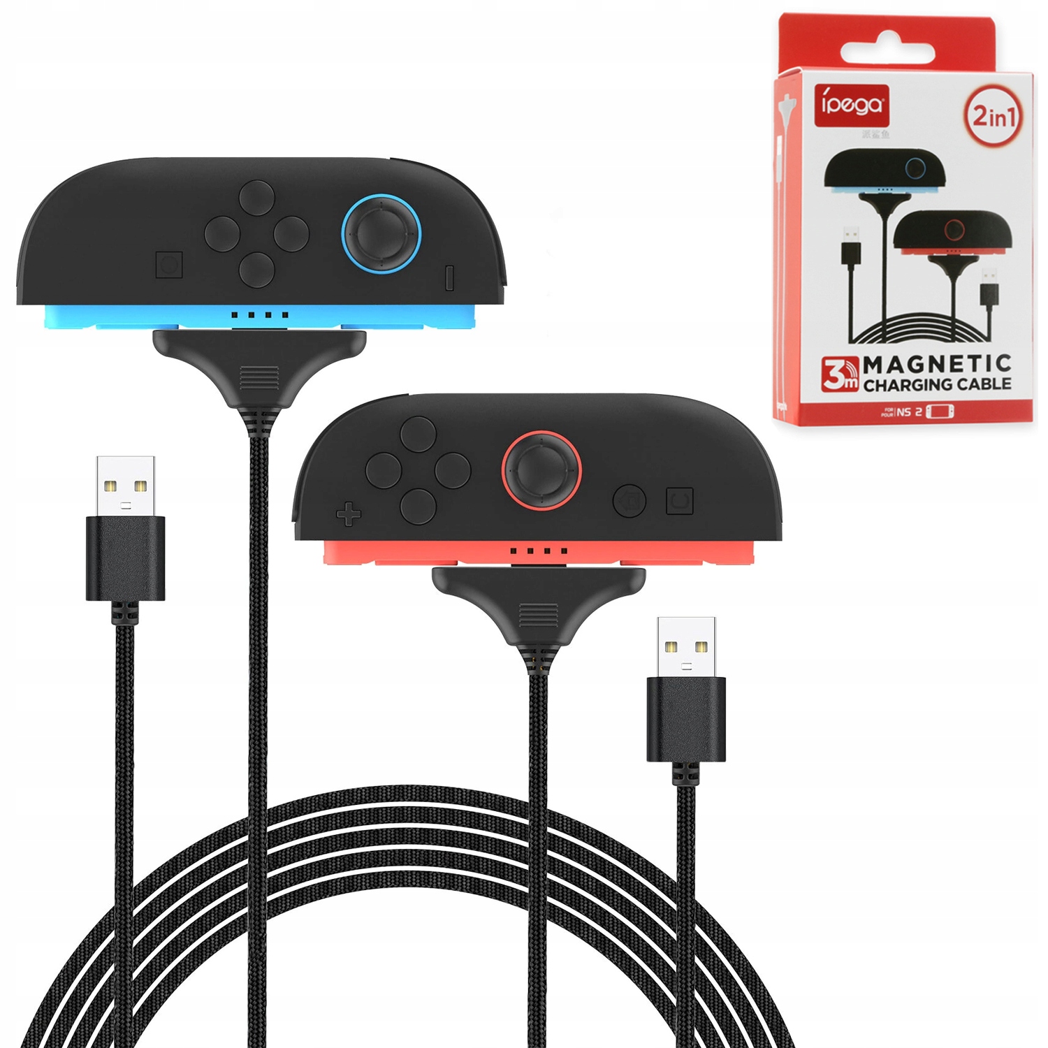 IPega zestaw 2 x magnetyczny kabel ładujący JonCon do Nintendo Switch 2