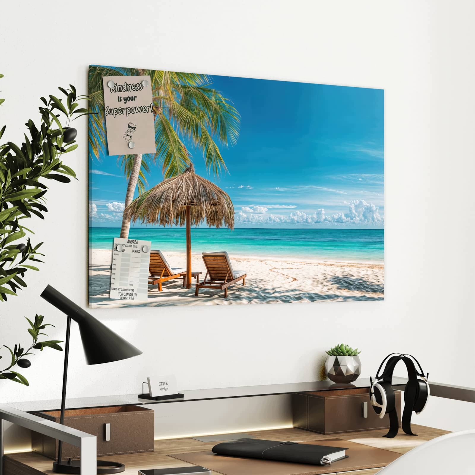Magnetická tabule Plažový ráj 90 × 60 cm