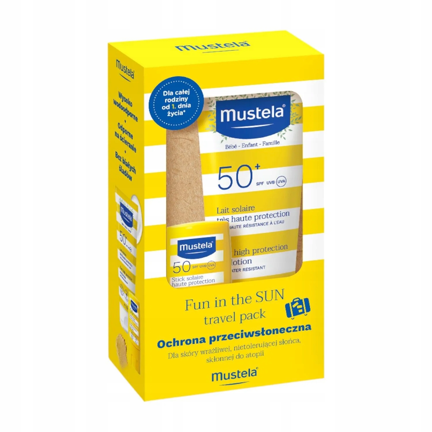Mustela zestaw Fun In The Sun mleczko SPF50 sztyft przeciwsłoneczny SPF50