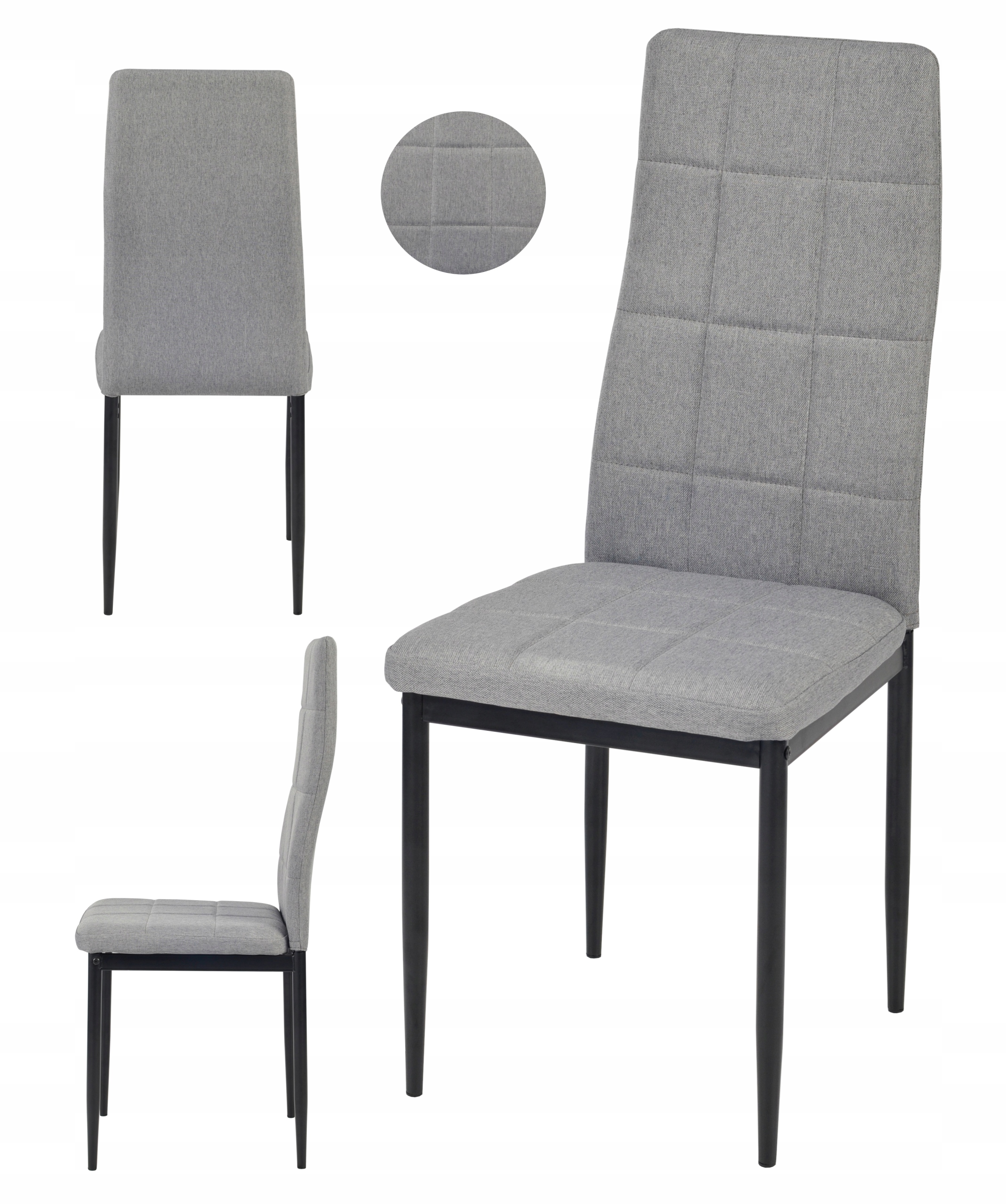 ModernHome KW01 Sada 4 ks jedálenských stoličiek, sivá