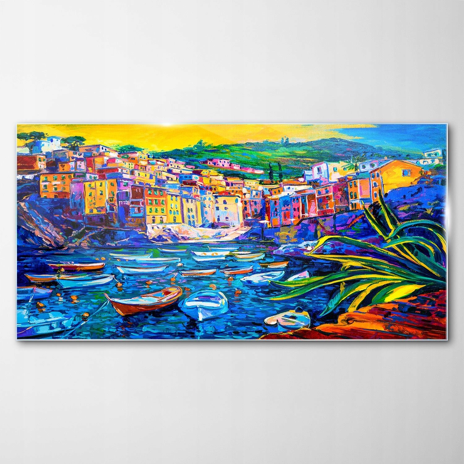 

Hartowany Obraz Szklany Włochy Miasto Góry 120x60