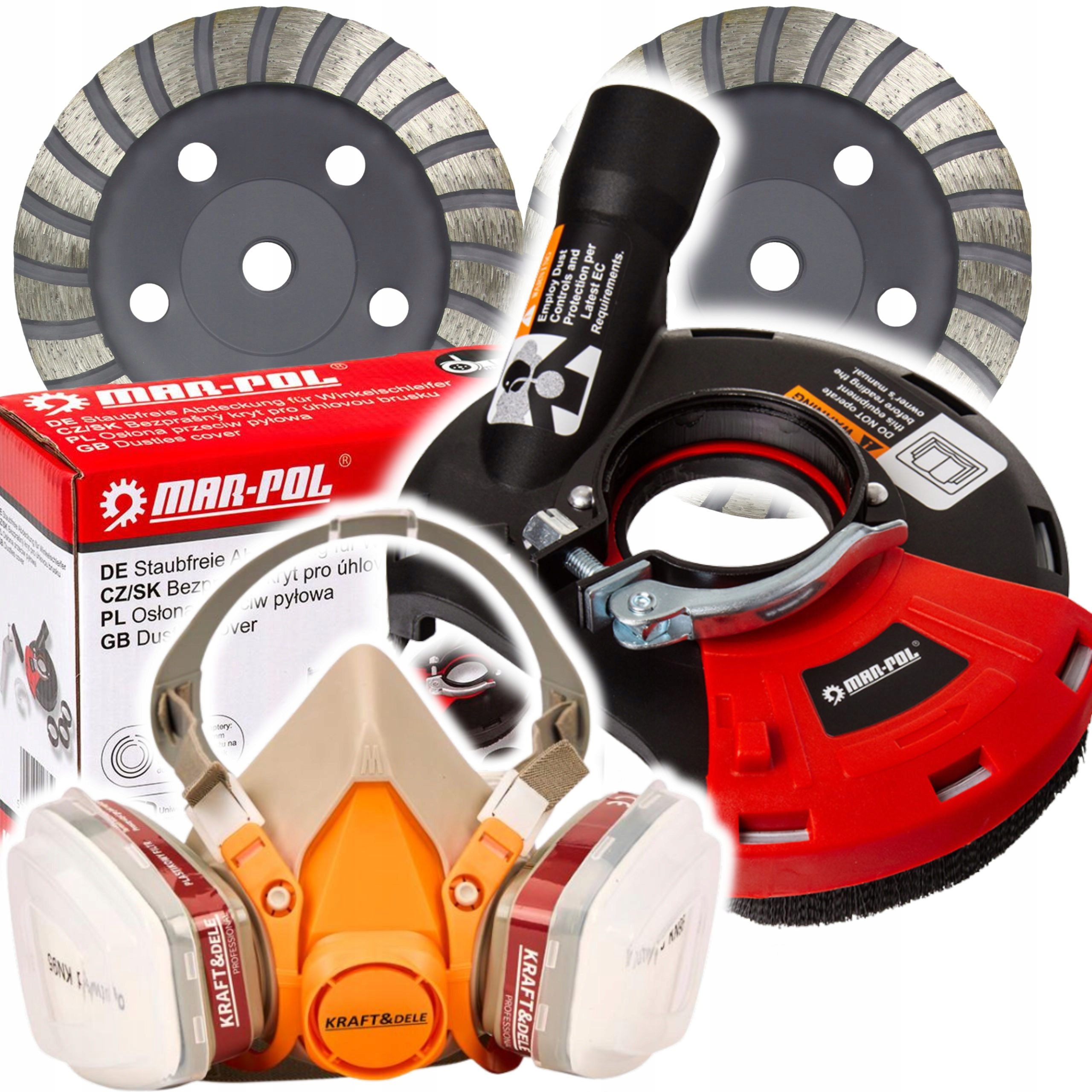 Sada Protiprachových Krytů 125 mm Dva Kotouče Na Betonu Protiprachová Maska