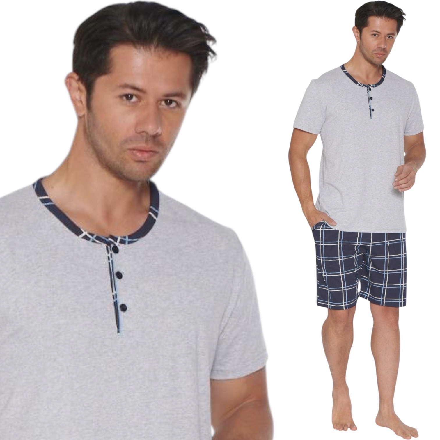 MORELLA PIŻAMA MĘSKA KRÓTKI RĘKAW SZORTY BAWEŁNA