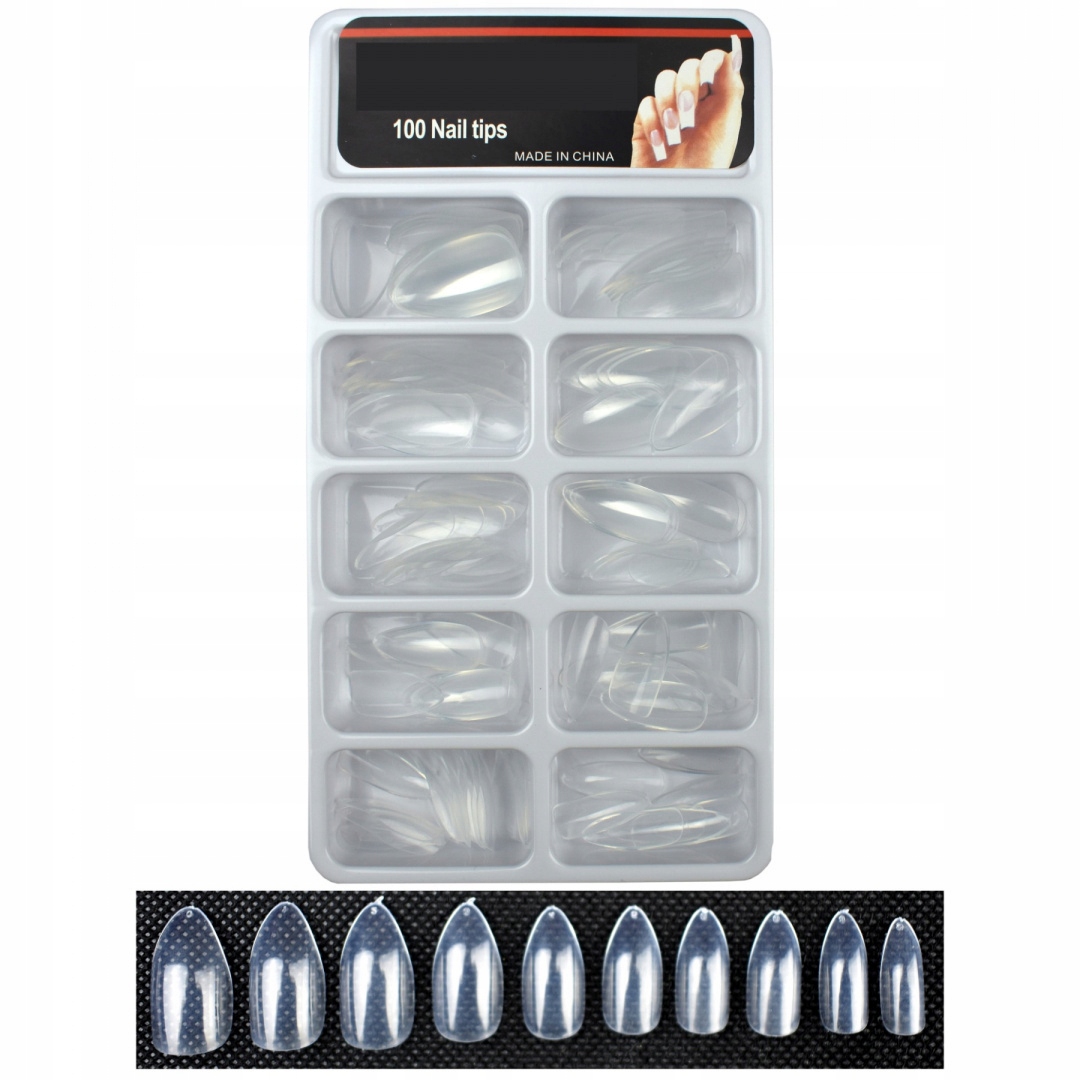 

Tipsy Paznokci Przezroczyste -100 szt. Migdałki