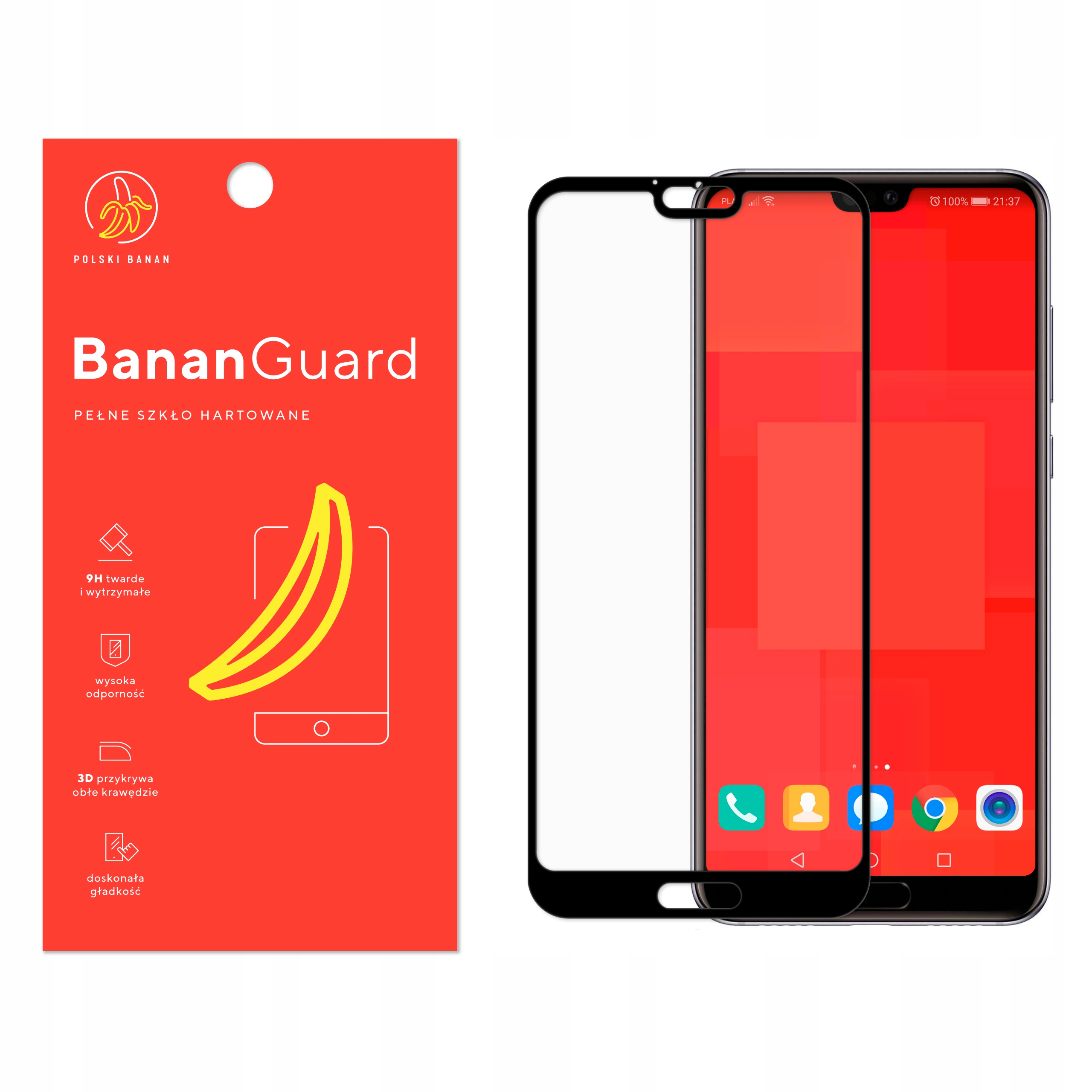 

Szkło Hartowane 3D Polski Banan do Huawei P20