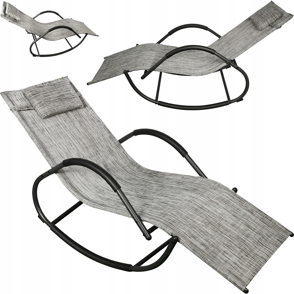 Leżak Bujany fotel ogrodowy na płozach Bujanka na ogród Taras plażowy