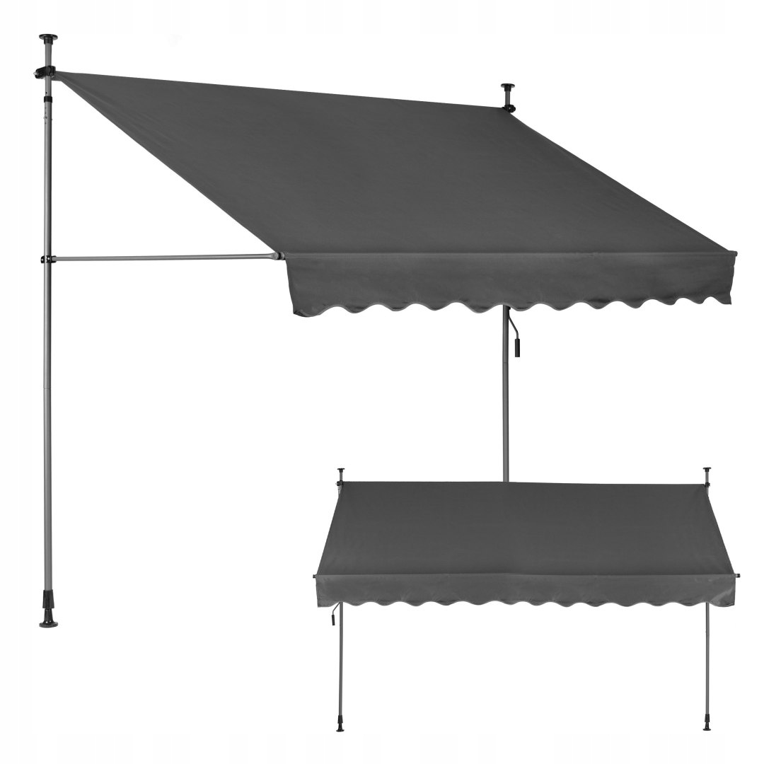 Balkónová slnečná markíza 300 x 120 cm, nastaviteľná výška, vodotesná
