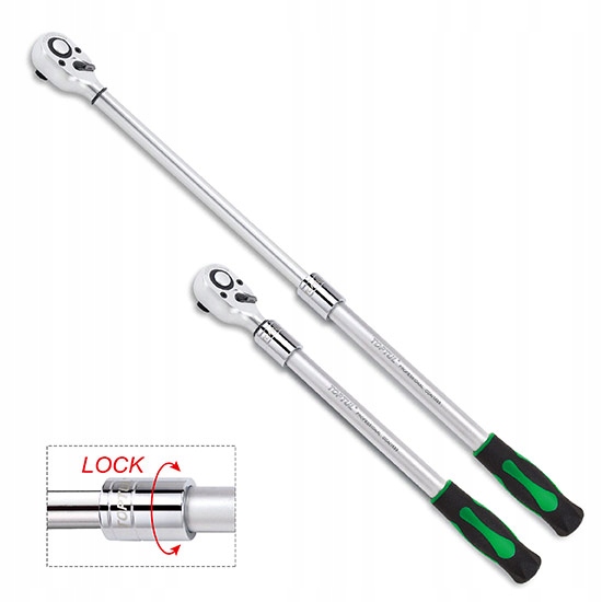 Teleskopická Ráčna 1/2 36 Zubů 385-660 mm Výsuvná Tryska Toptul