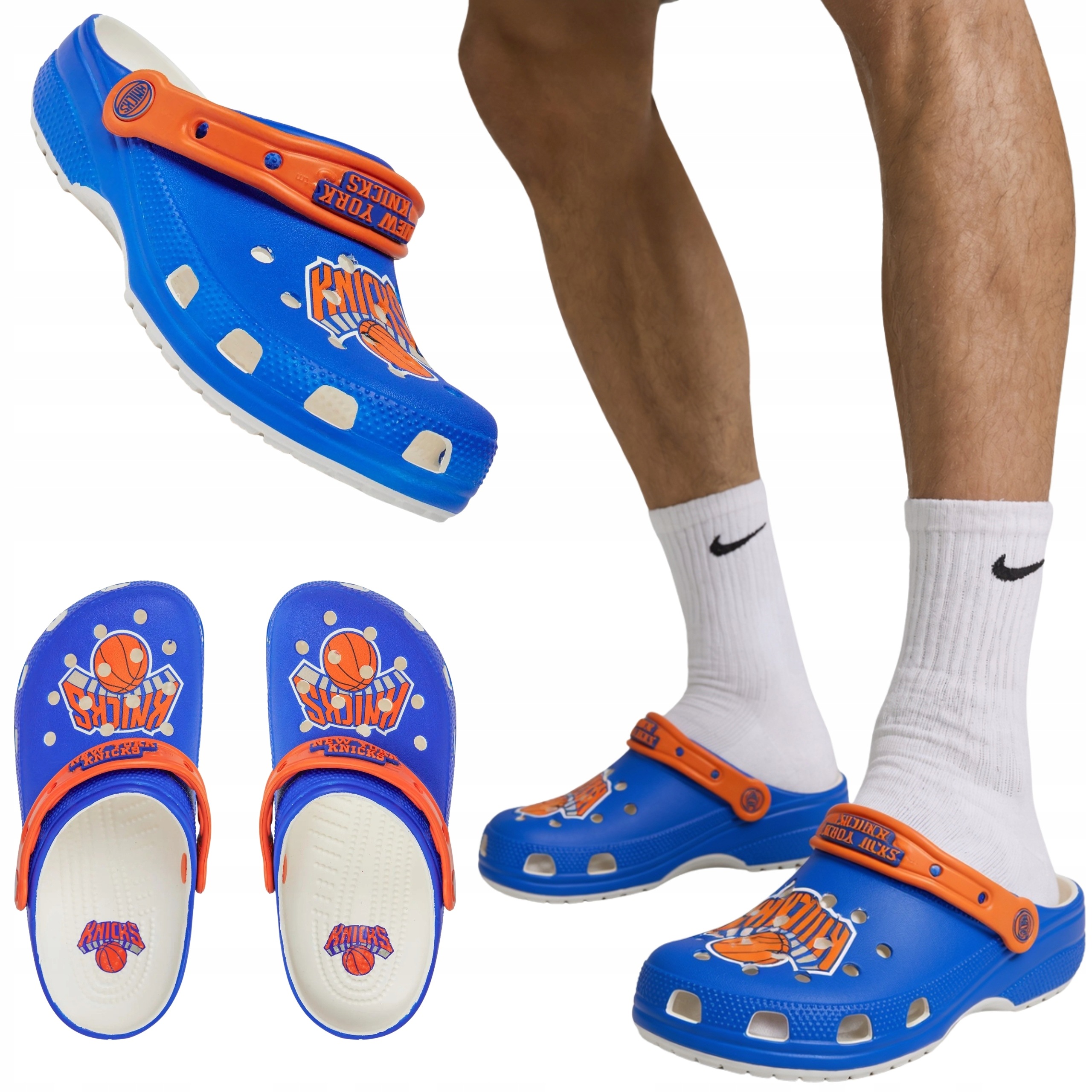 Pánské Pantofle Sportovní Gumové Bazénové Pantofle Crocs Nba New York Knicks 41-42