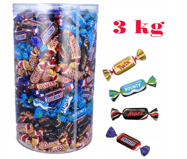 Celebration Cukierki Mars Twix Snicers MIX Miniaturki Mix Smaków 3kg De