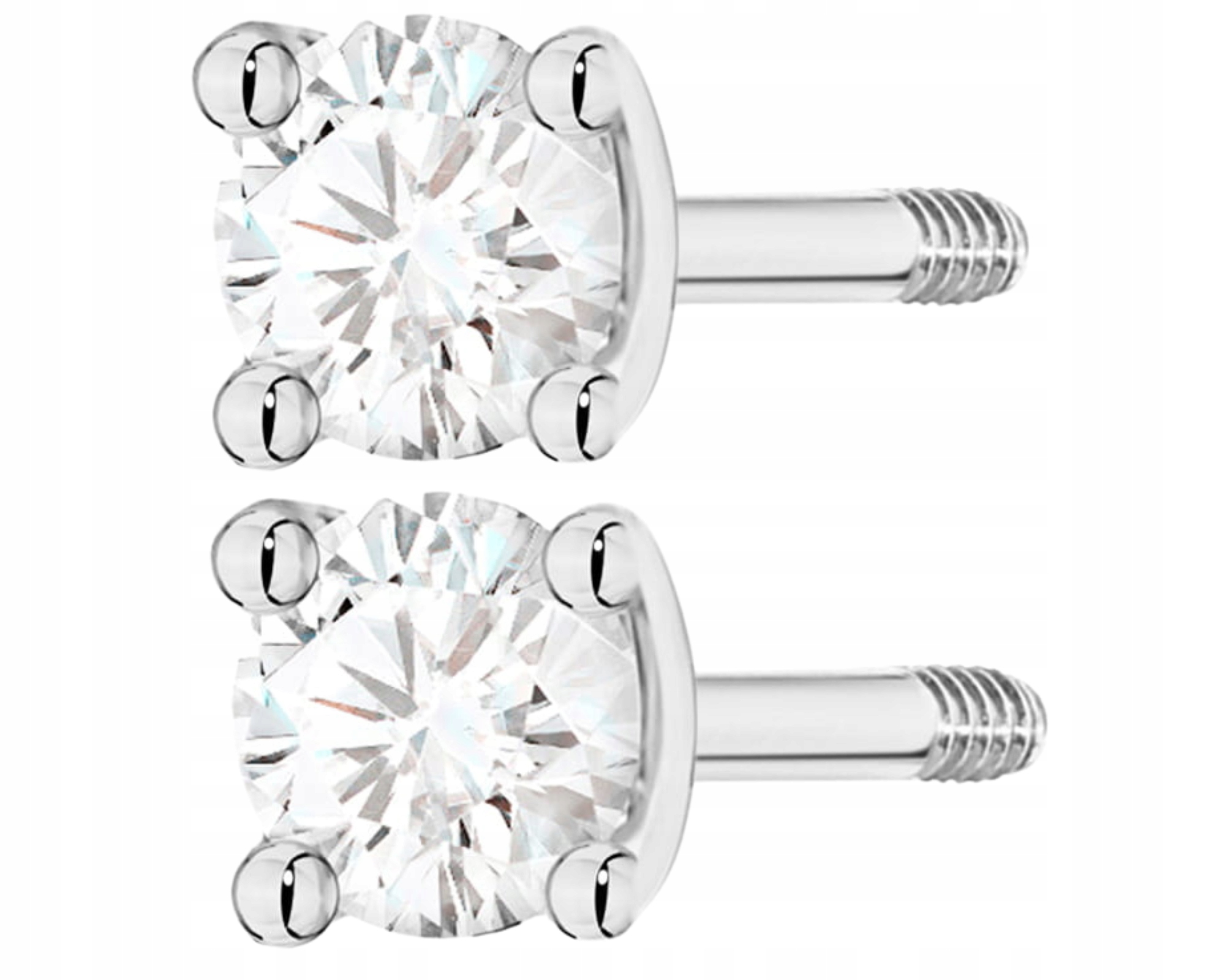 Náušnice Z Bílého Dárek 585 S Diamanty Na Šroubovacím Pěncí