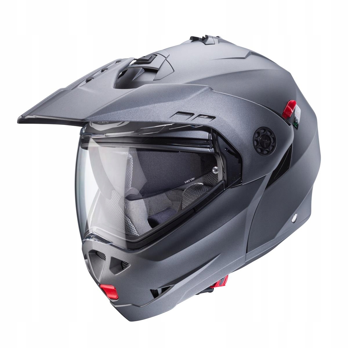 Caberg Čeľusťová Prilba Flip-up Enduro Model Tourmax X Pevná Farba Šedá Matná
