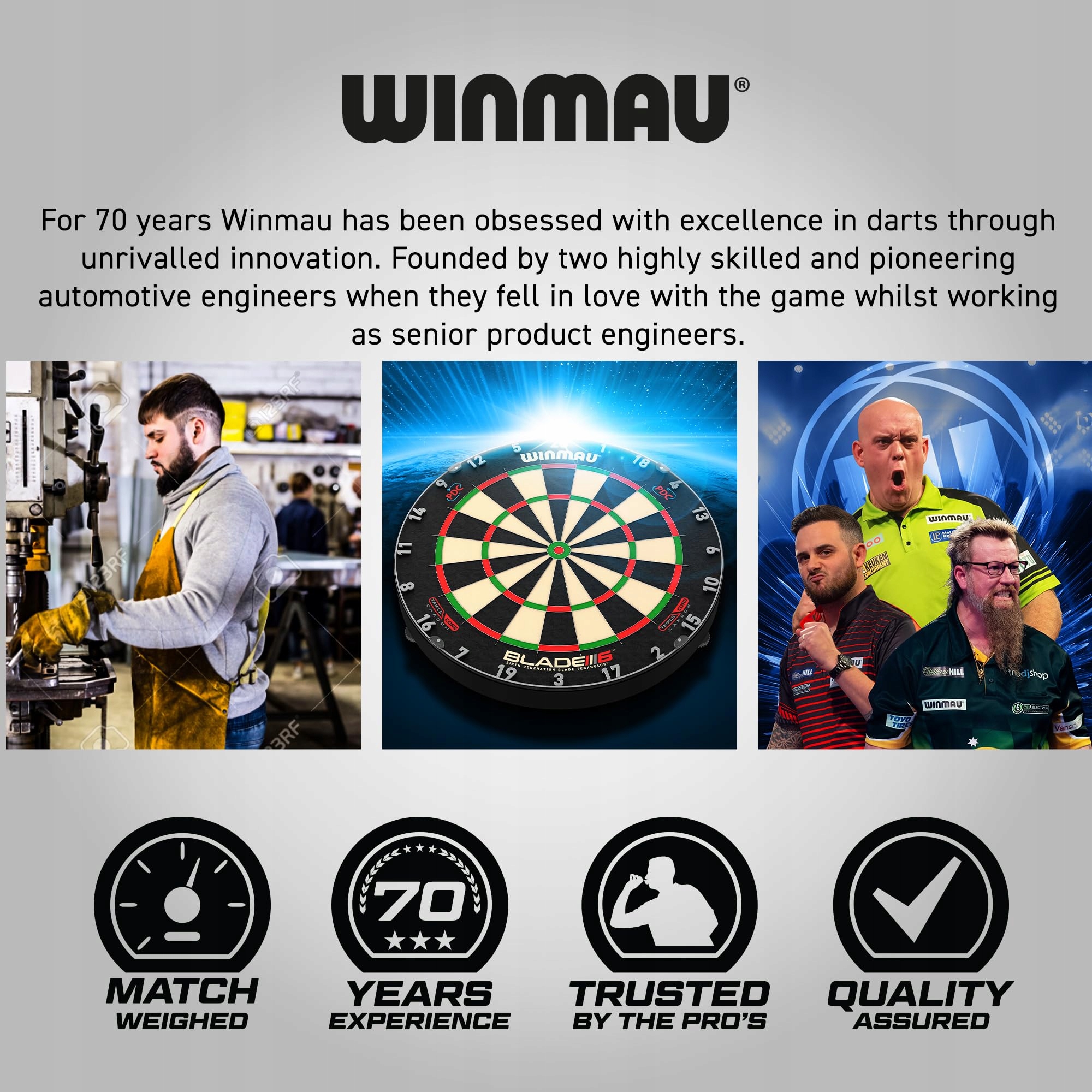 WINMAU Zestaw Darts PDC Ultimate 22g Profesjonalne Rzutki Mosiężne Metalowe — miniatura 6