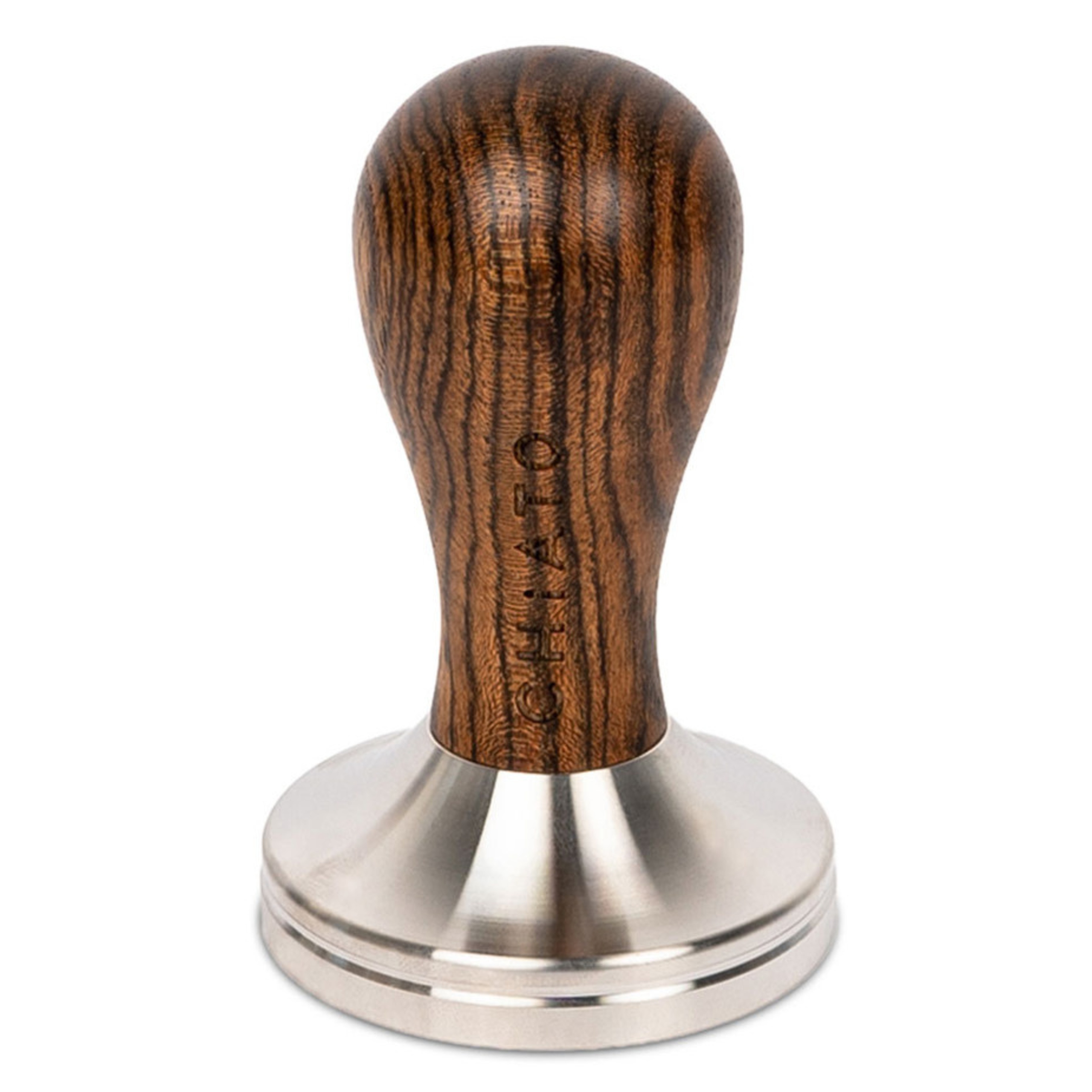 Tamper ze stali nierdzewnej z drewnianą rączką CHiATO, 58 mm