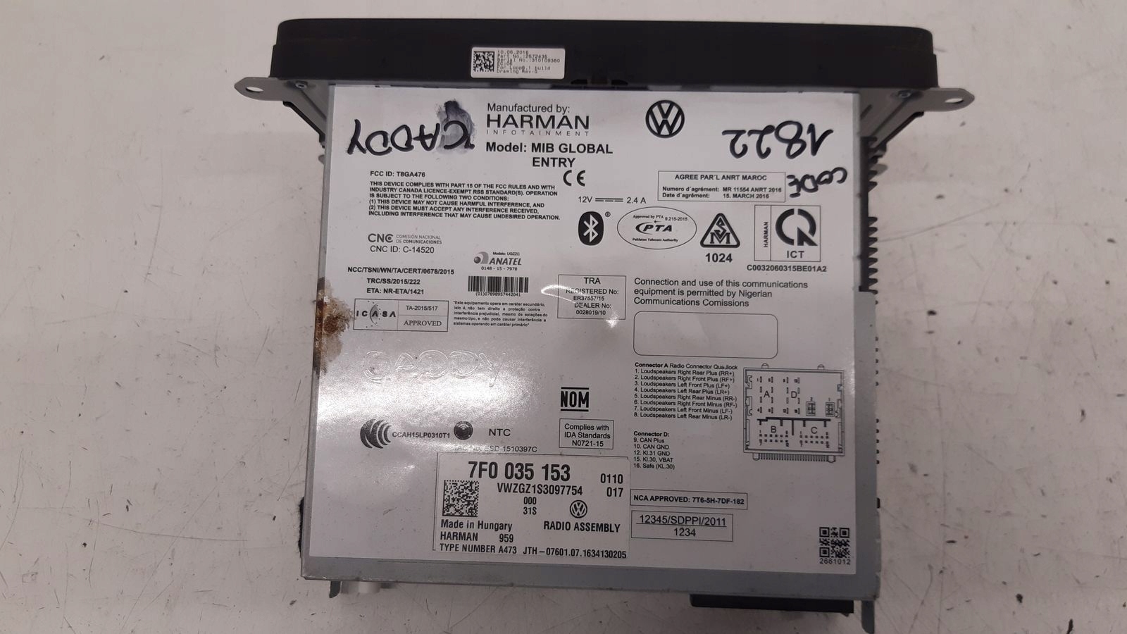 Radio kod VW Caddy III