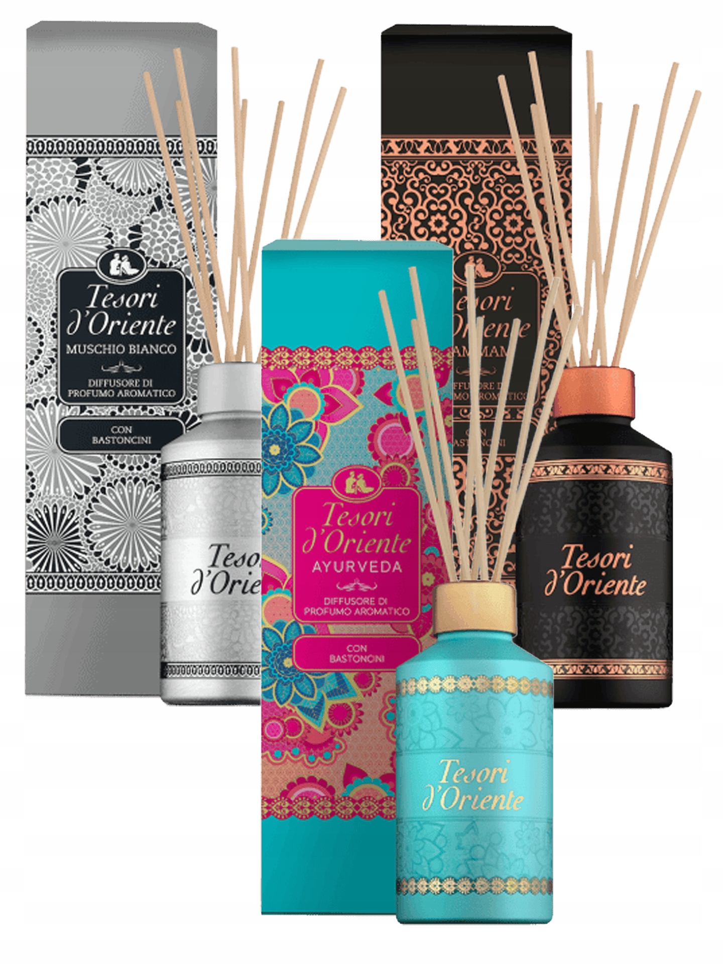 Levně Vonné tyčinky Tesori Doriente Set 3 x 200 Ml Vůně do domu Stylové