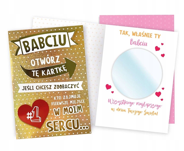 

Kartka dla Babci zabawna z lusterkiem żartem DK954