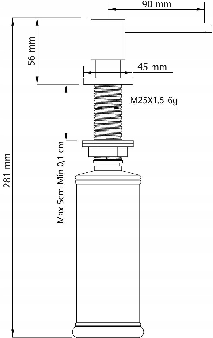 Dozownik do płynu QUADRON LORI stal szlachetna /METALOWY SOLIDNIE WYKONANY/ Linia LORI