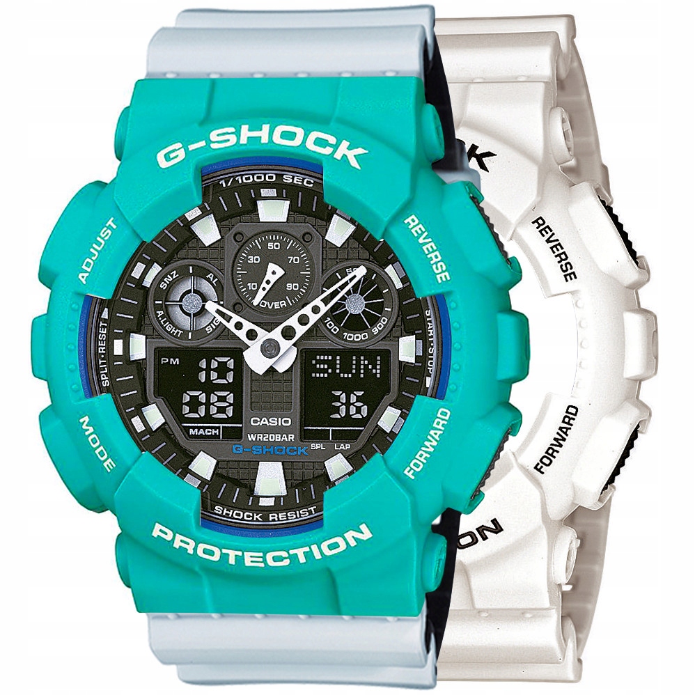 Set G-shock GA-100B-7AER Zelená Bílá, Černá