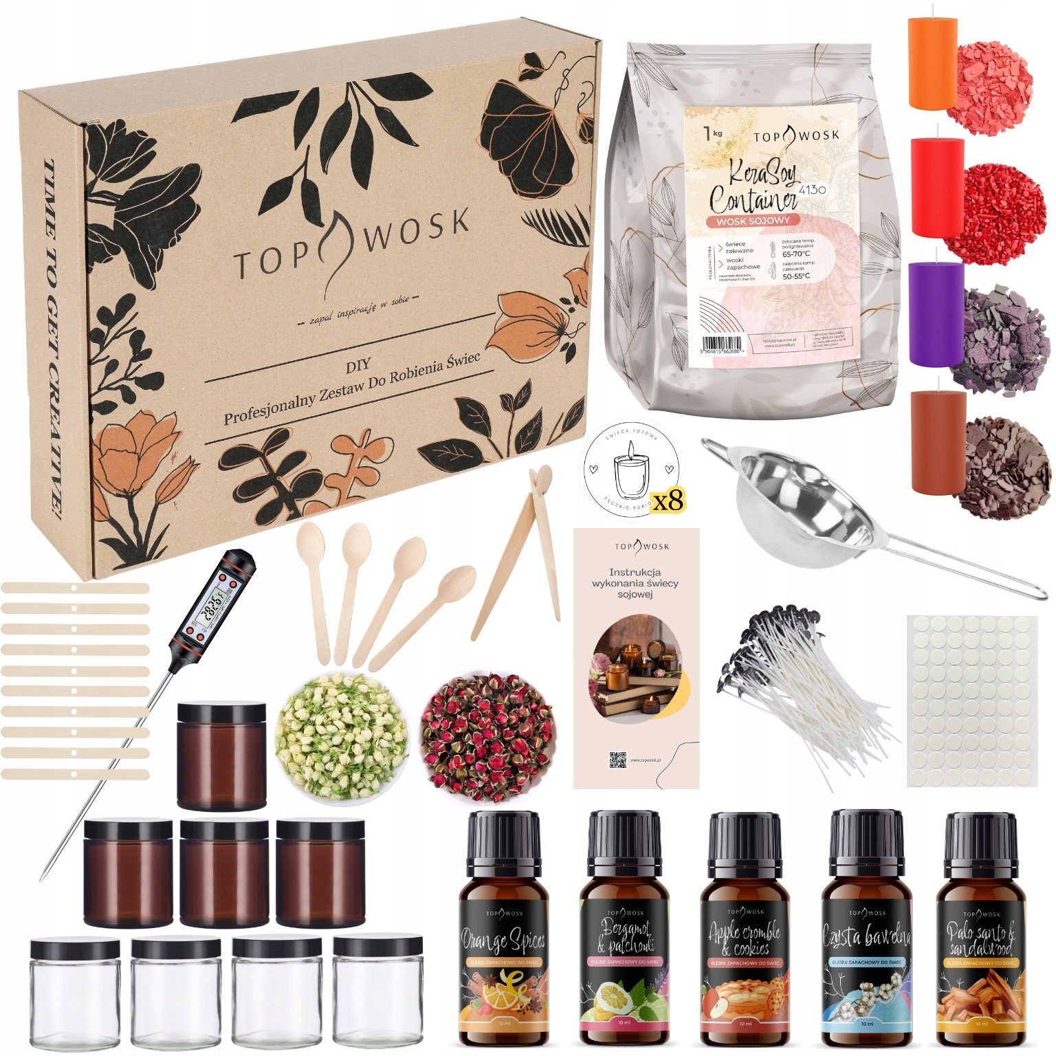Sada na výrobu sójových sviečok veľká ideálna ako darček