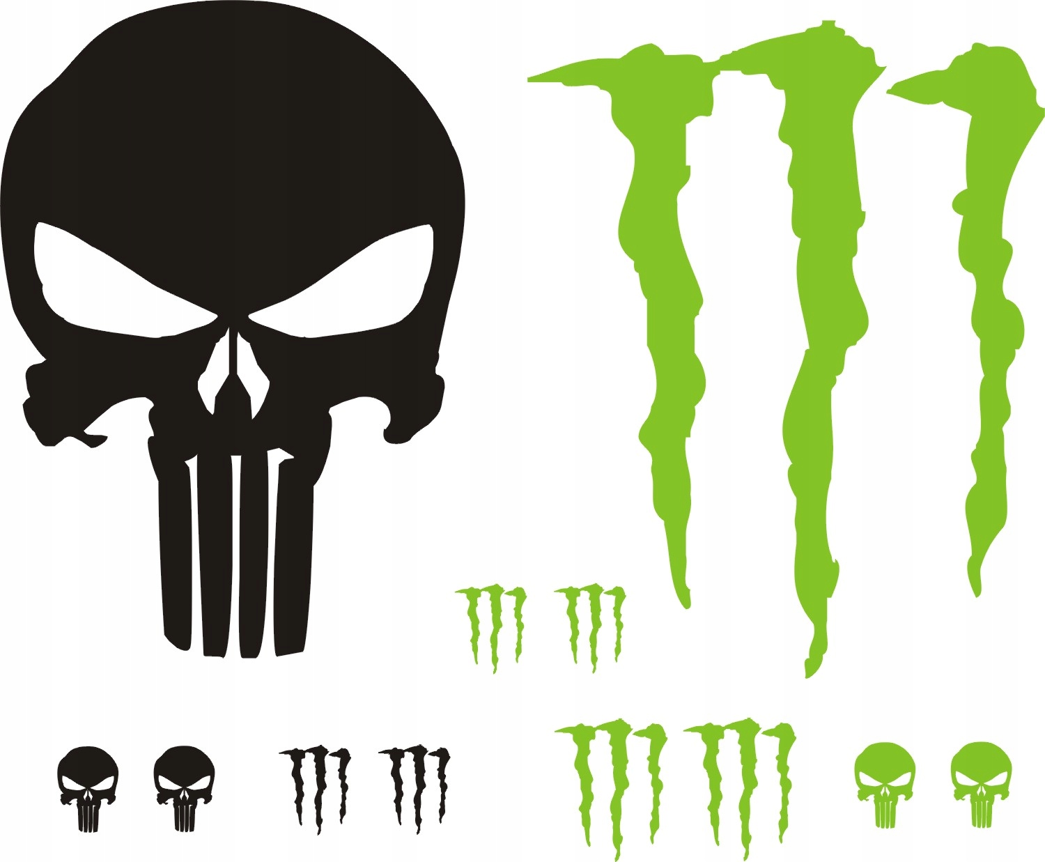 XXL MONSTER PUNISHER Naklejki Nr 316 RÓŻNE KOLORY