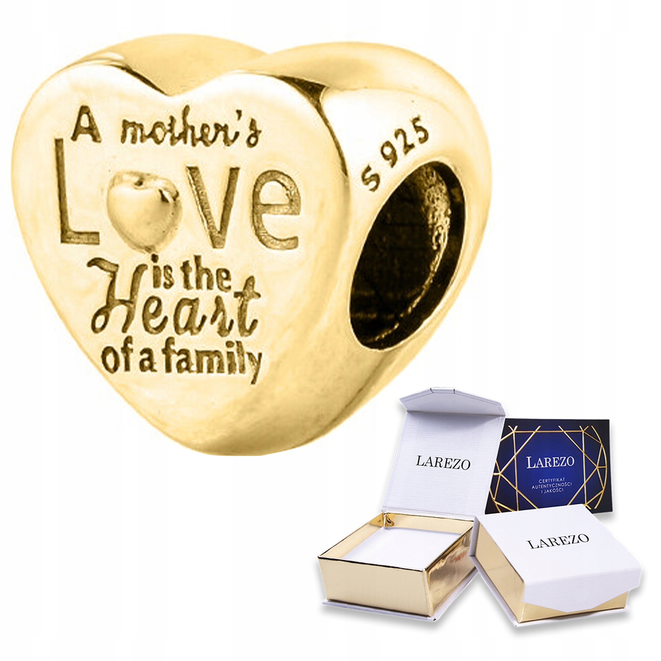 Zlaté přívěsky se srdcem Maminka Rodina Láska Srdíčko Stříbro 925