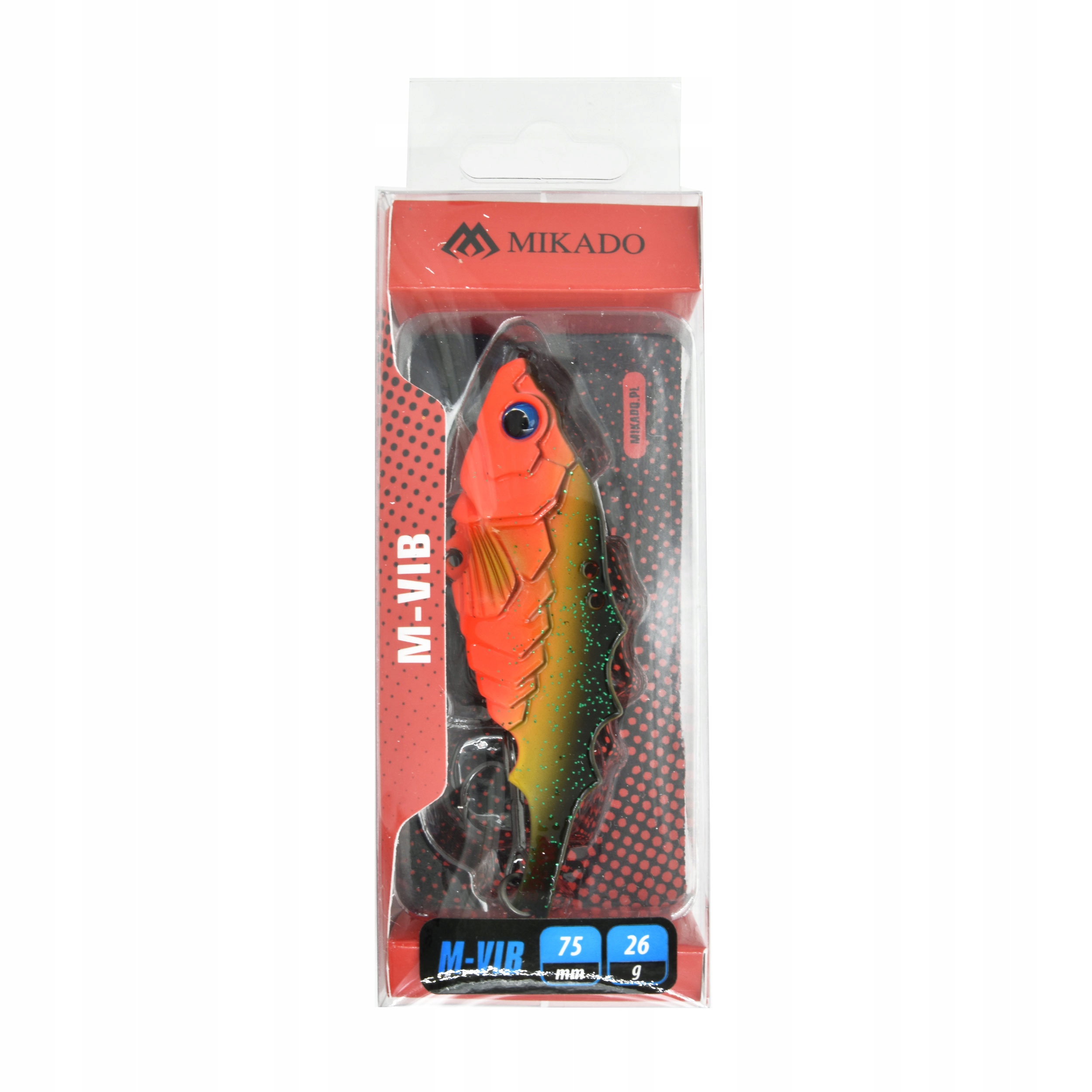 Cykada Mikado M-Vib kształt ciernika kolor red stickleback 26g 75mm 1szt.