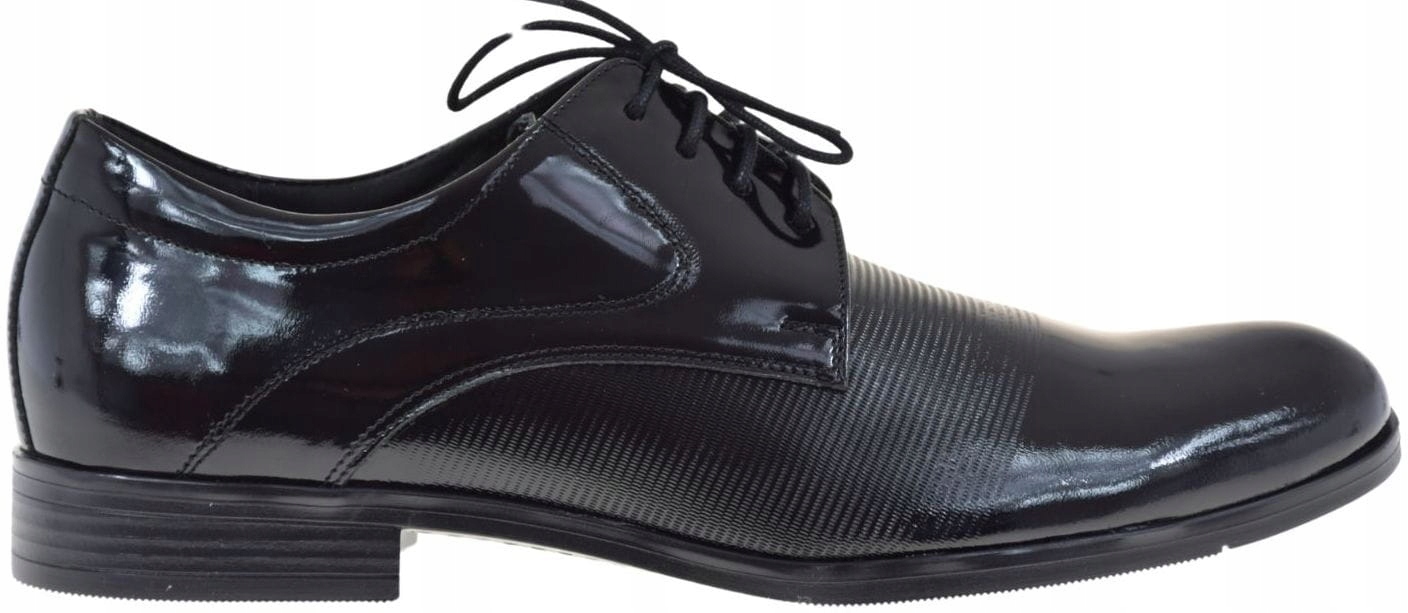 Lakované pánské elegantní polobotky k obleku černé Agda 1602 VEL.40