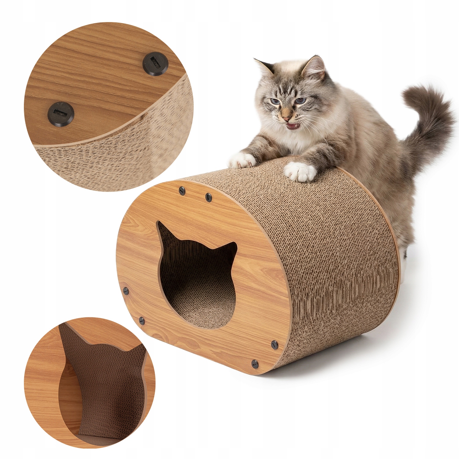 Levně Petsona DK-012 Škrabadlo Pro Kočky Domeček Pelíšek Kartonové 30x43x25