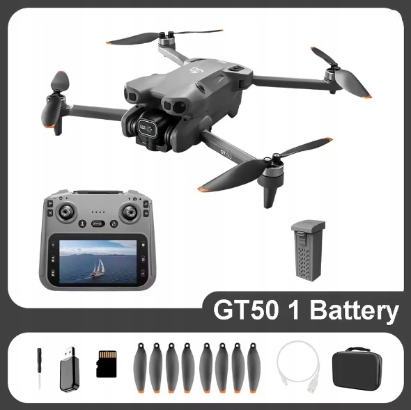 Dron Rc GT50 Pro 8K Hd Gps WiFi Fpv Dvojitá kamera, Bezkartáčové motory