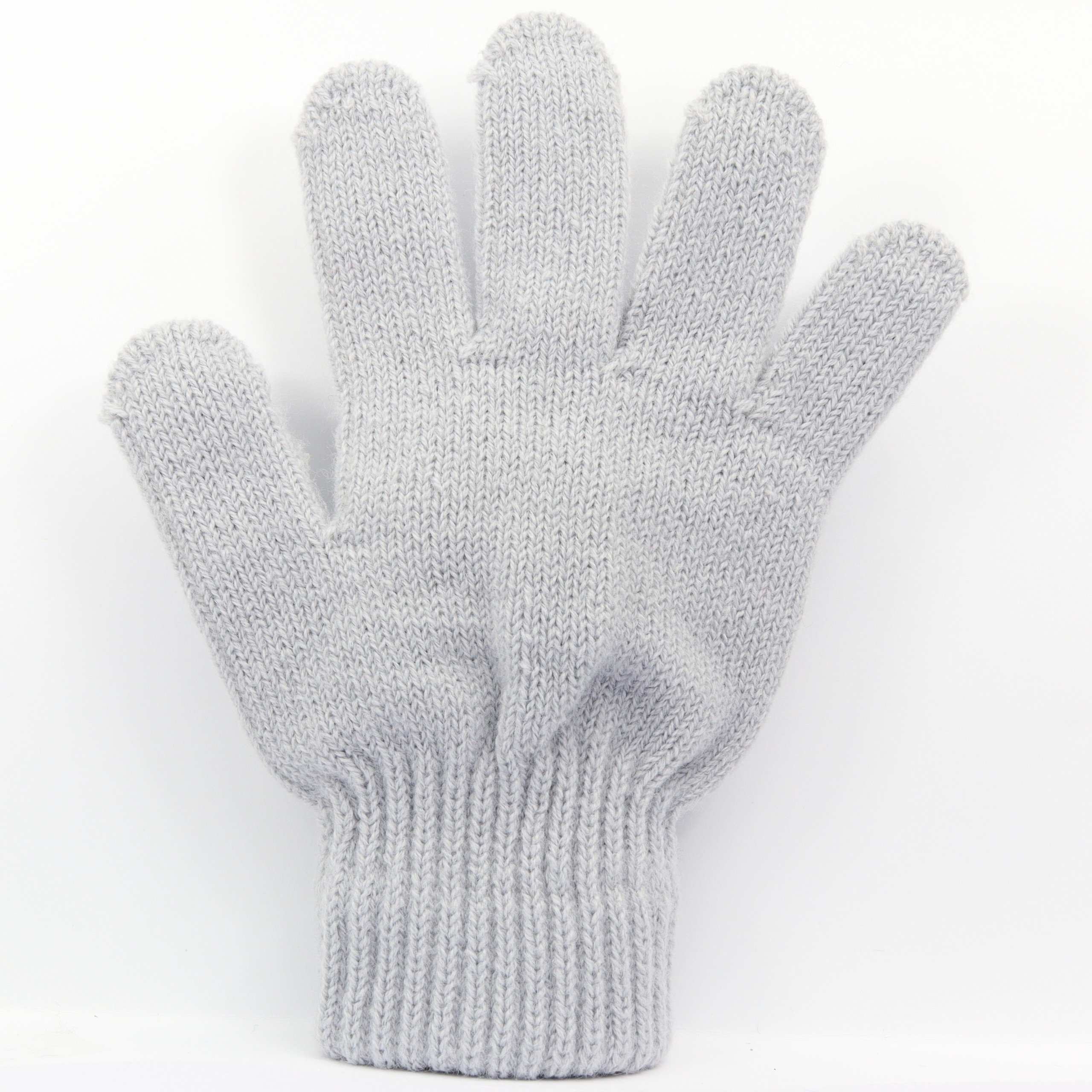 10-15 lat Rękawiczki akrylowe Uniwersalne 18 cm Jesień Zima JASNOSZARE L c Marka Inna marka