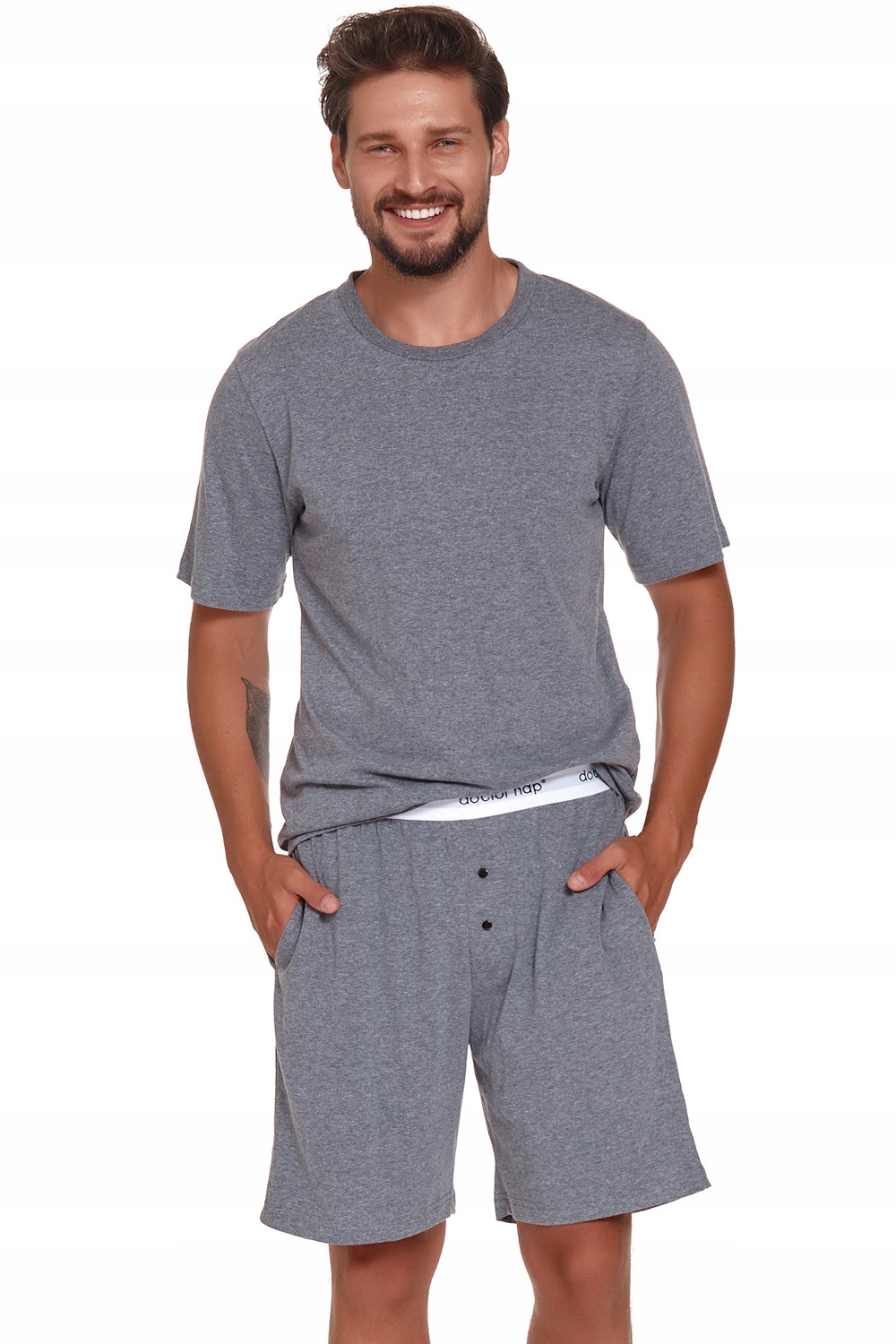 Noční pyžamo Doctor Nap PMB.4332 tmavě šedé XL