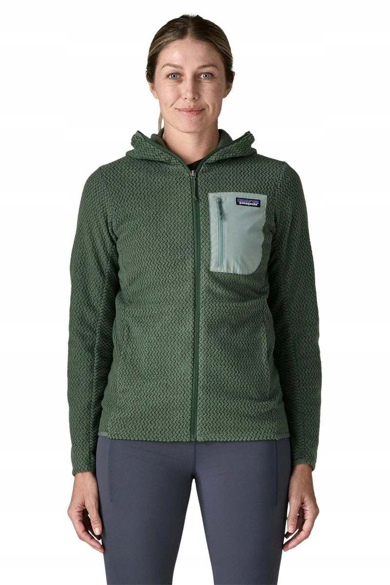 Bluza trekkingowa damska Patagonia R1 Air Full-Zip Hoody Canopy Green S