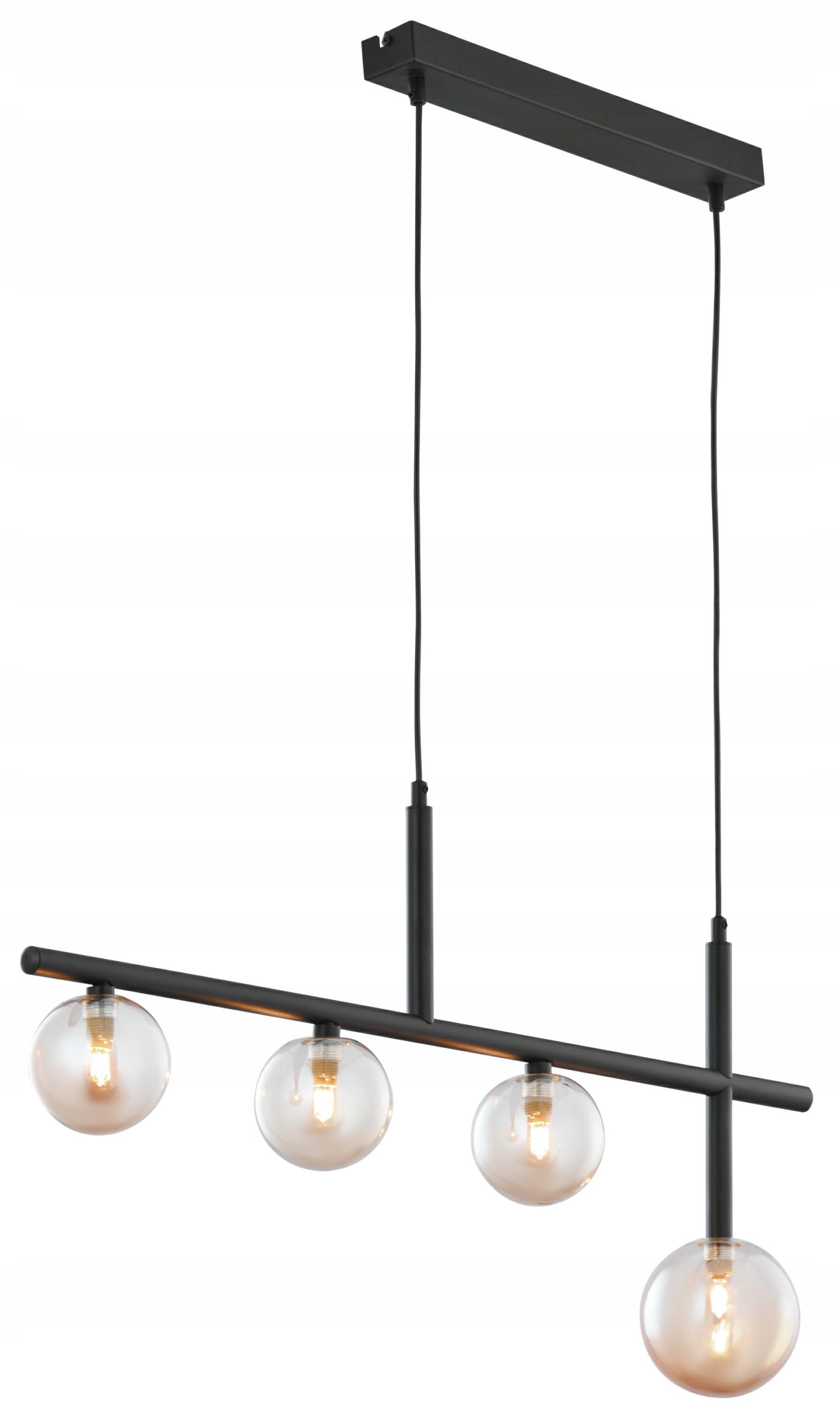 Závěsná lampa Neptun Černá Jantarová Skleněná Stínidla 3xG9 Stropní Svítidlo