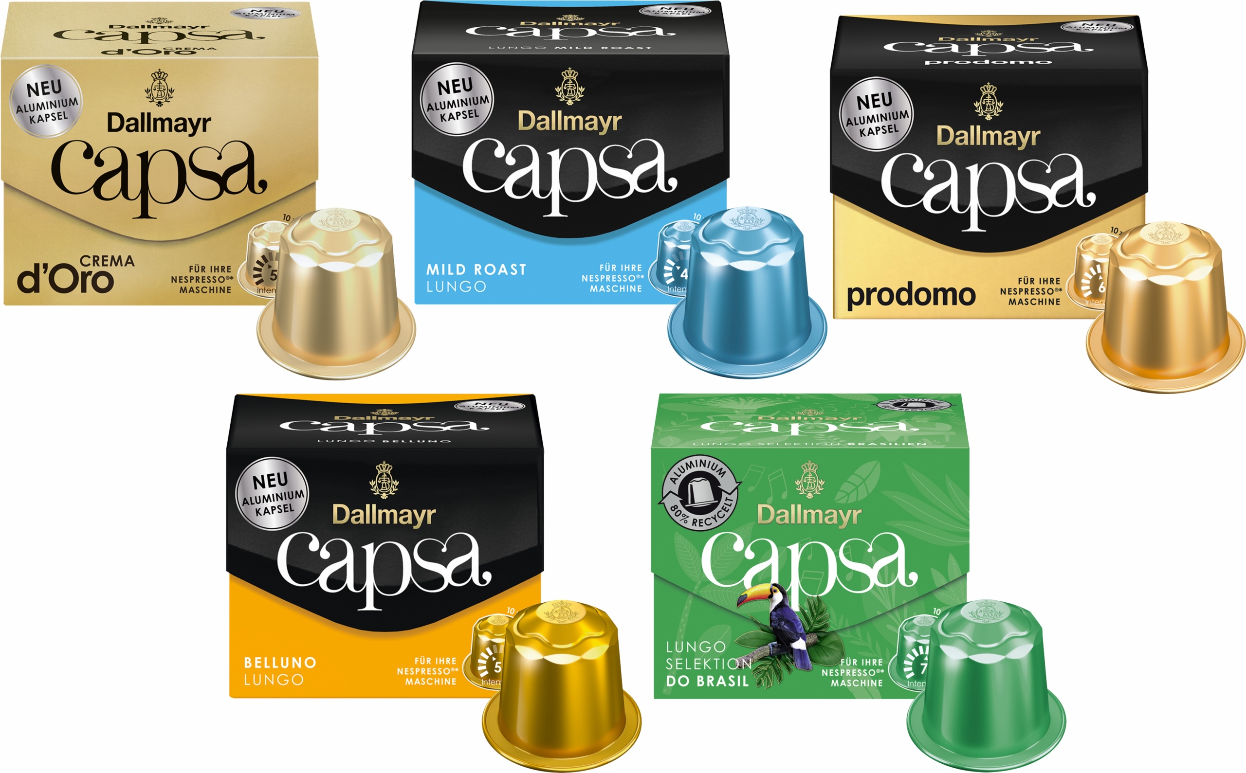 Levně Kapsle Dallmayr Nespresso Capsa Set 5 x 10 Jemné