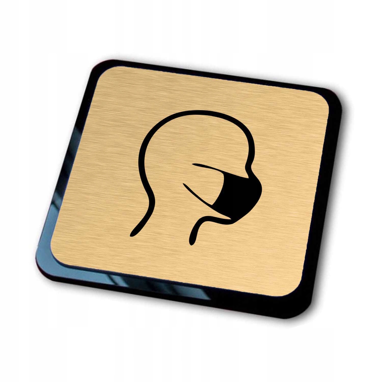 Złota tabliczka informacyjna załóż maseczkę 5 10cm