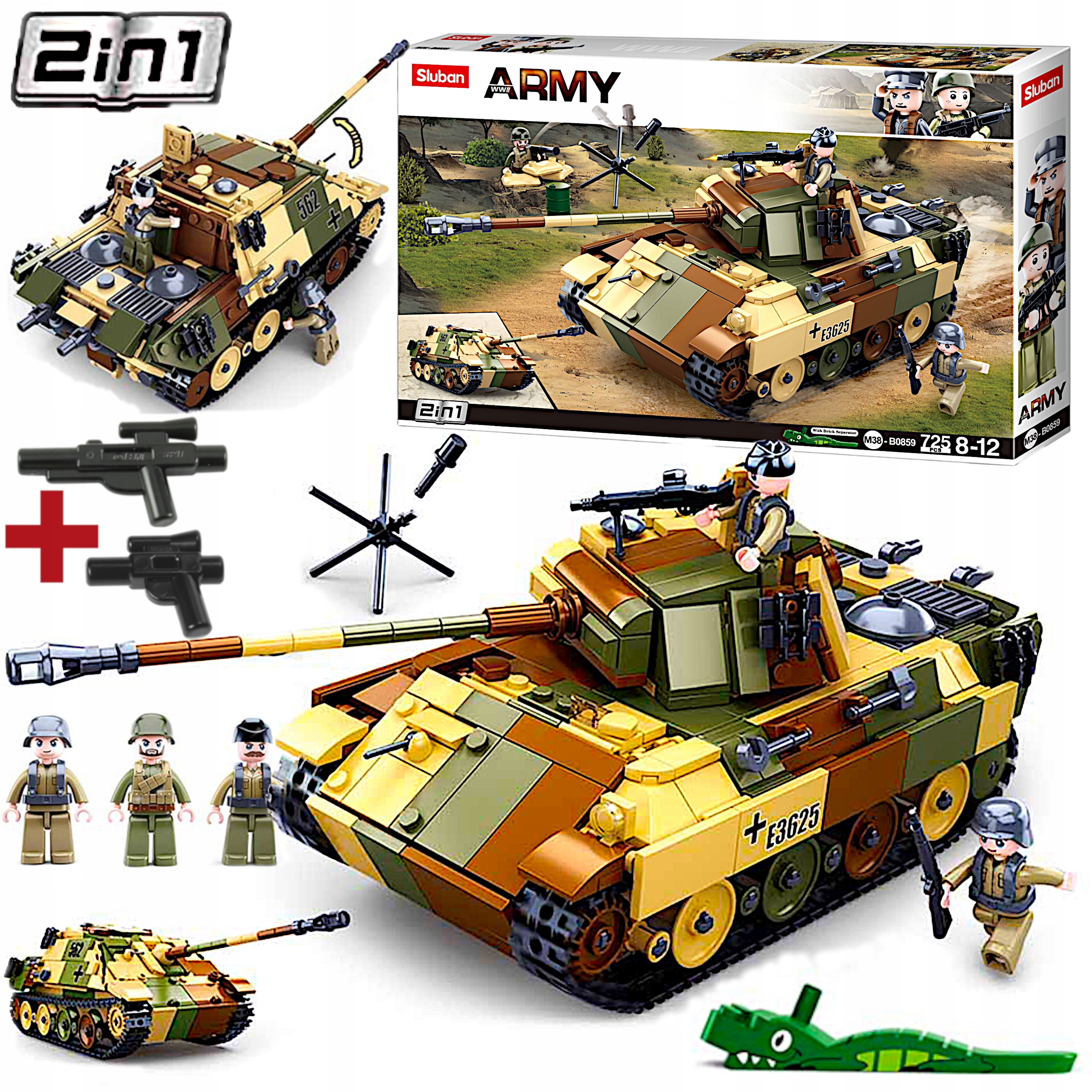 

Klocki Wojsko Czołg Pantera Niszczyciel +lego Broń