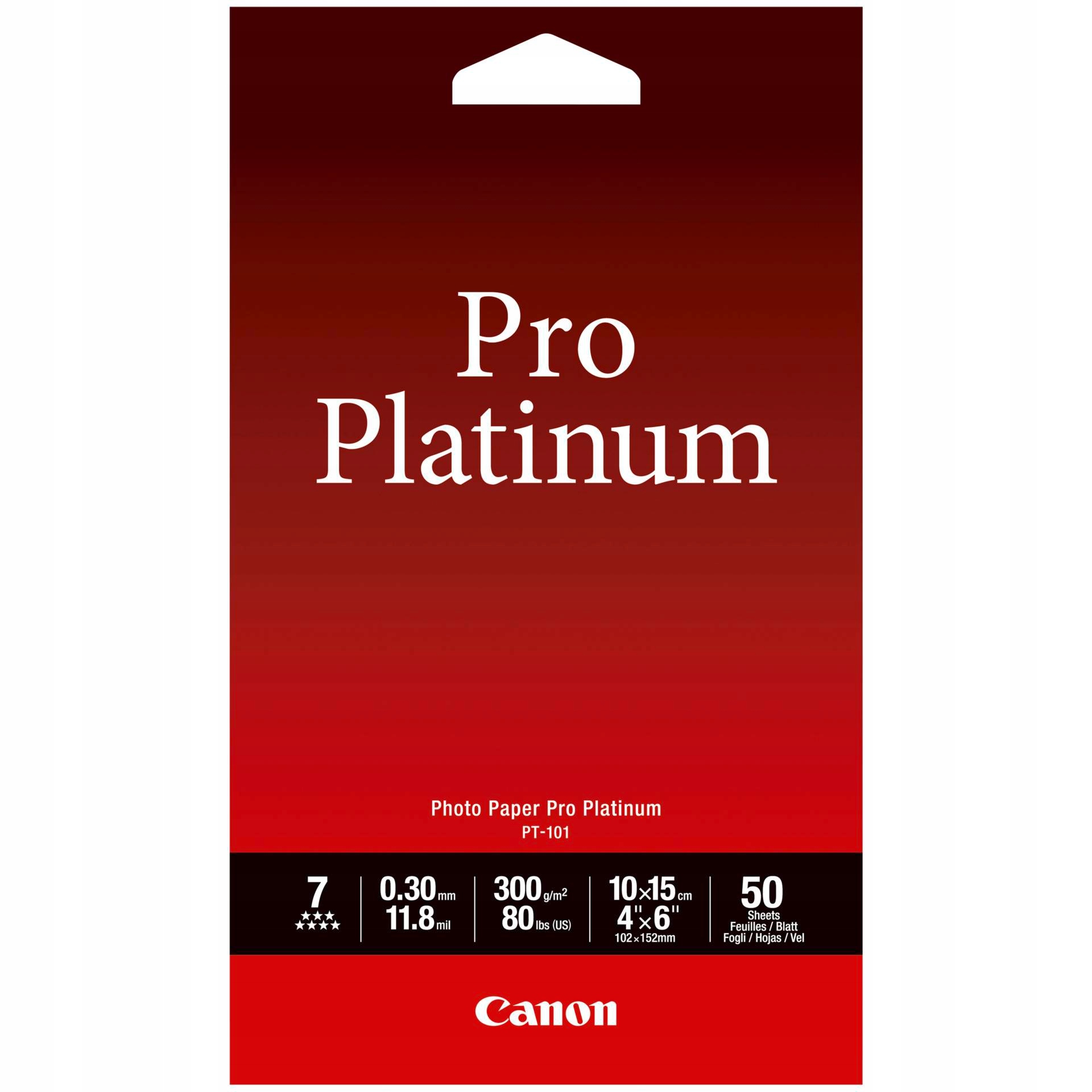 Canon PT-101 10x15 cm, 50 listů. Fotografický papír Pro Platinum 300 g