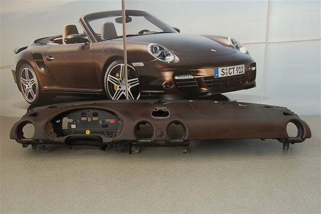 Porsche 987 Boxster/Cayman Панель приладів, skora какао