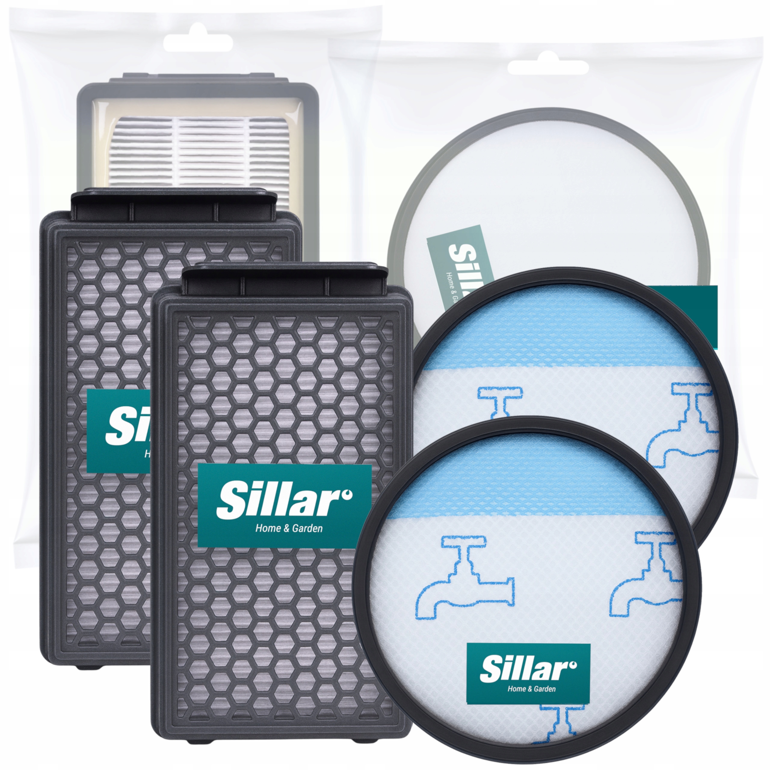 Zestaw 4 filtr Sillar HEPA zmywalny do Rowenta Tefal Compact Power Cyclonic